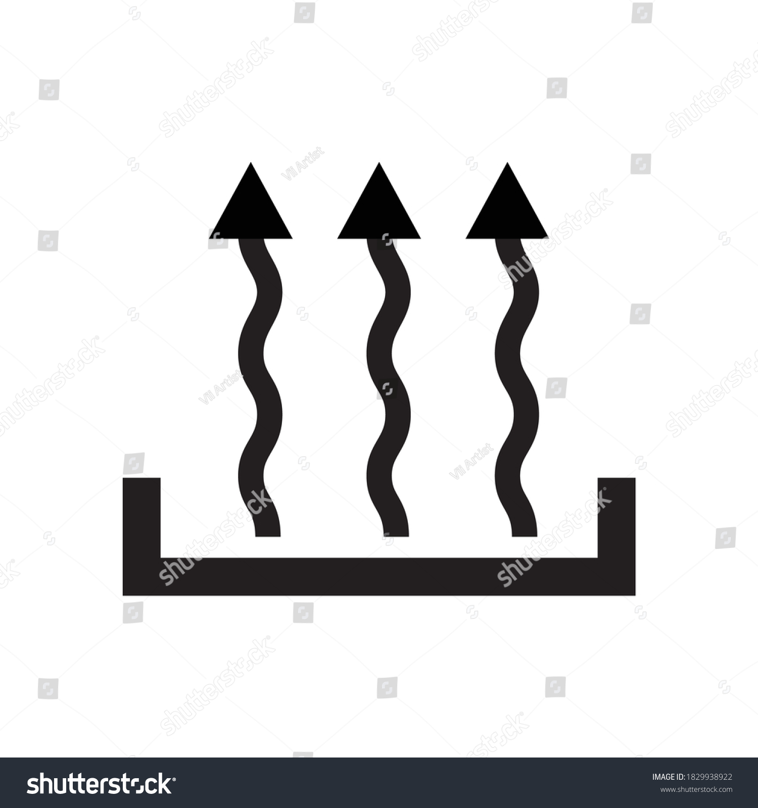 Heat Sign Hot Wave Icon Three Stock Vector (Royalty Free) 1829938922 ...