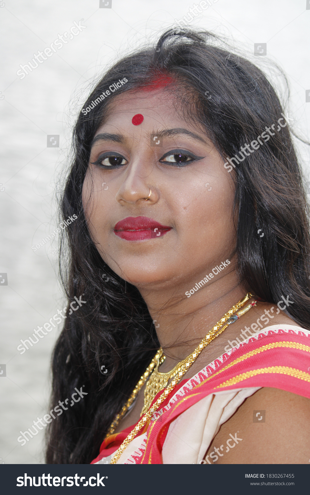 Beautiful Indian Model Outdoor Photoshoot Stock Photo