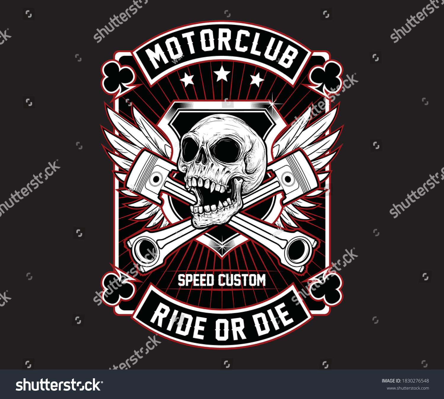 Motorcycle Club Logo Skull Vector Stock Vector (Royalty Free ...