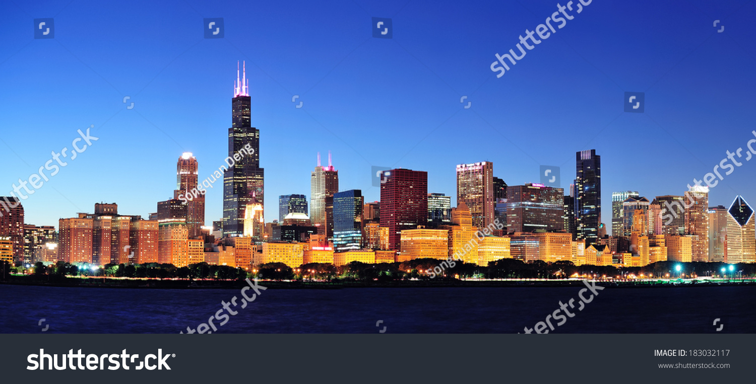 Chicago City Downtown Urban Skyline Panorama Stock Photo 183032117 ...