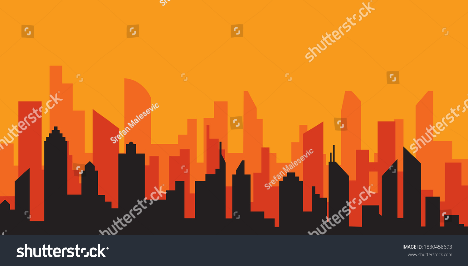 Vector Illustration City Skyline Stock Vector (Royalty Free) 1830458693 ...