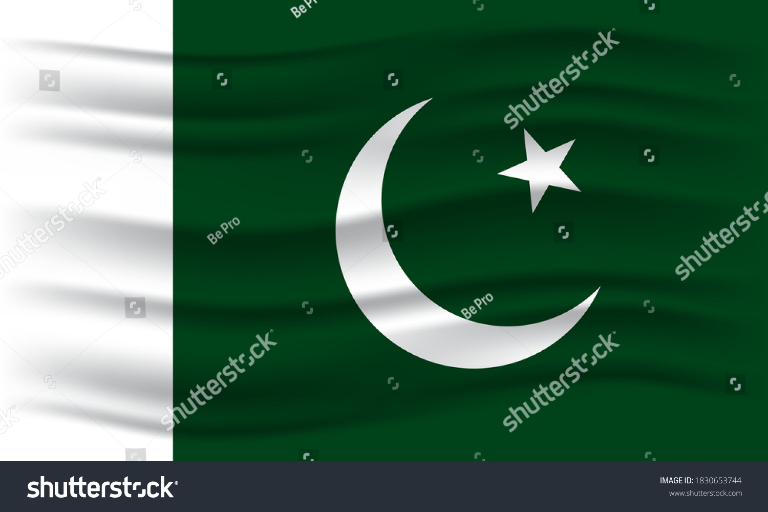 Flag Pakistan Illustration Waving Pakistan Flag Stock Vector (Royalty ...