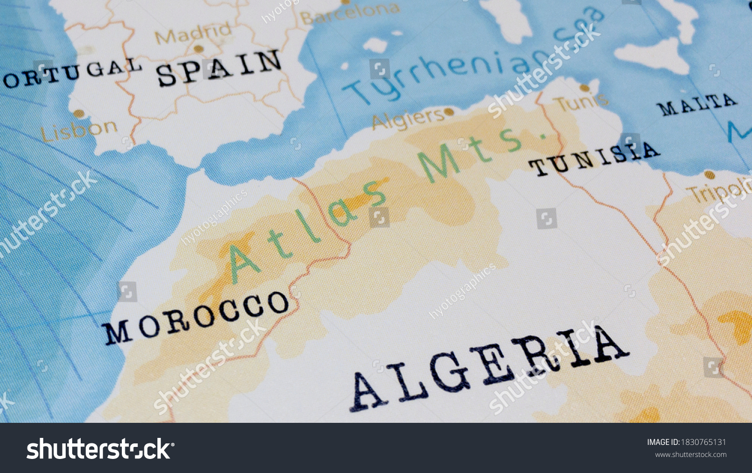 Realistic Map Atlas Mountain Stock Photo 1830765131 | Shutterstock