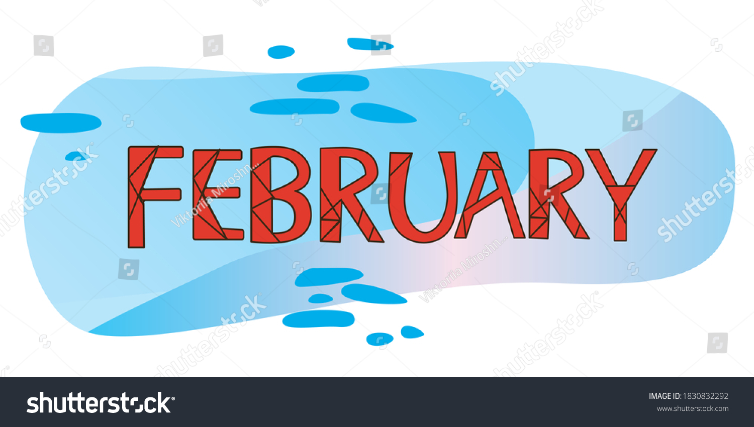 Text February Winter Month Bullet Journal Stock Vector (Royalty Free ...