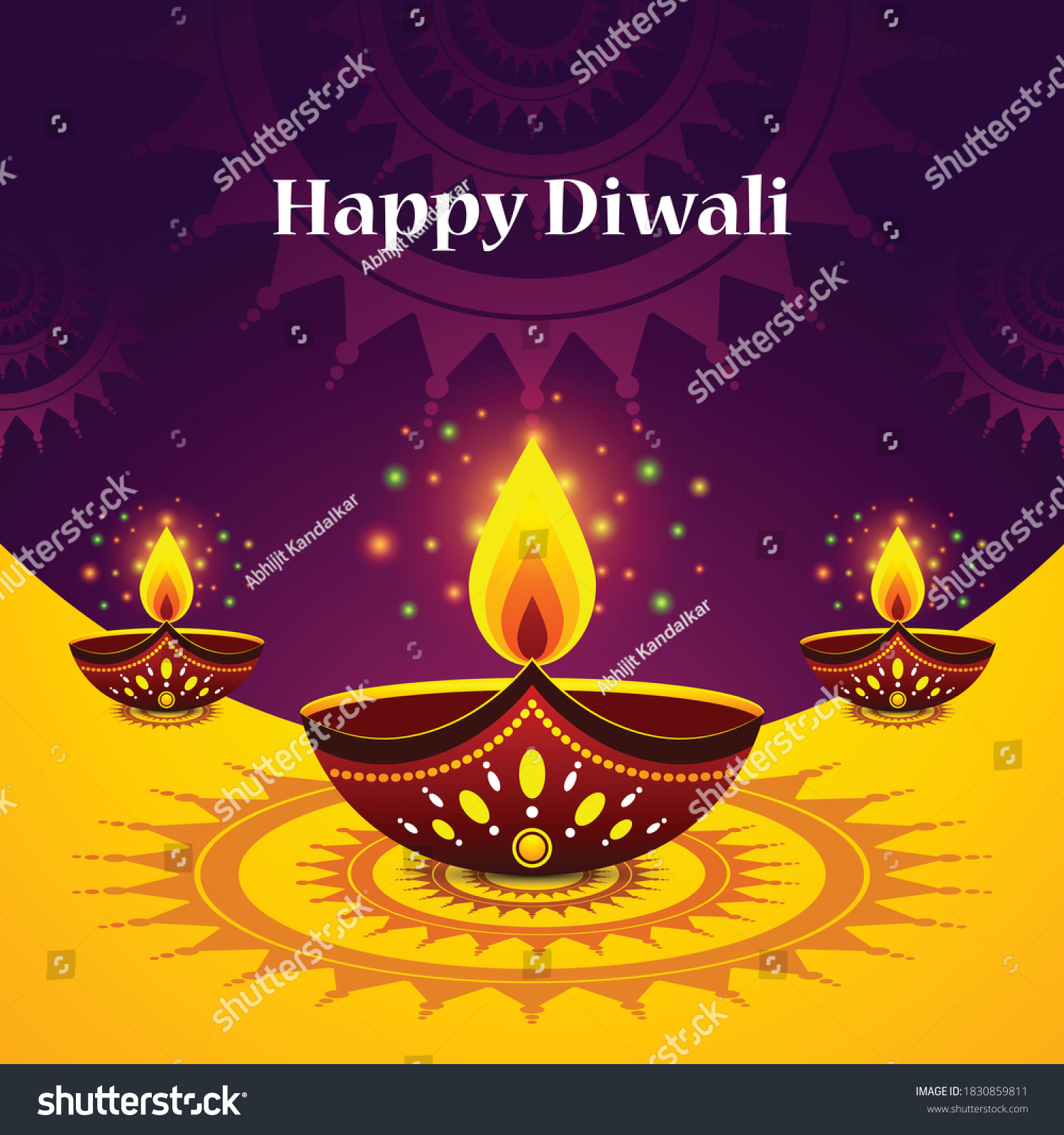 Happy Diwali Festival Diwali Background Rangoli Stock Vector (Royalty ...