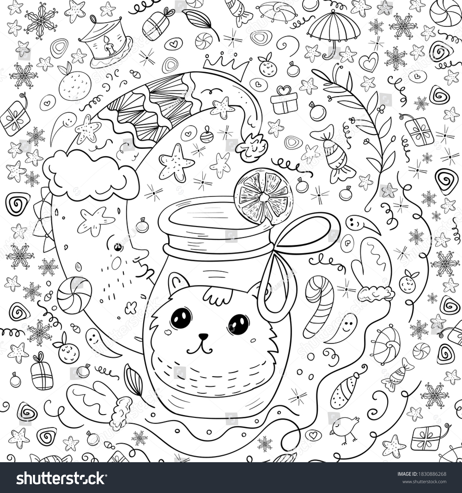 half moon coloring pages