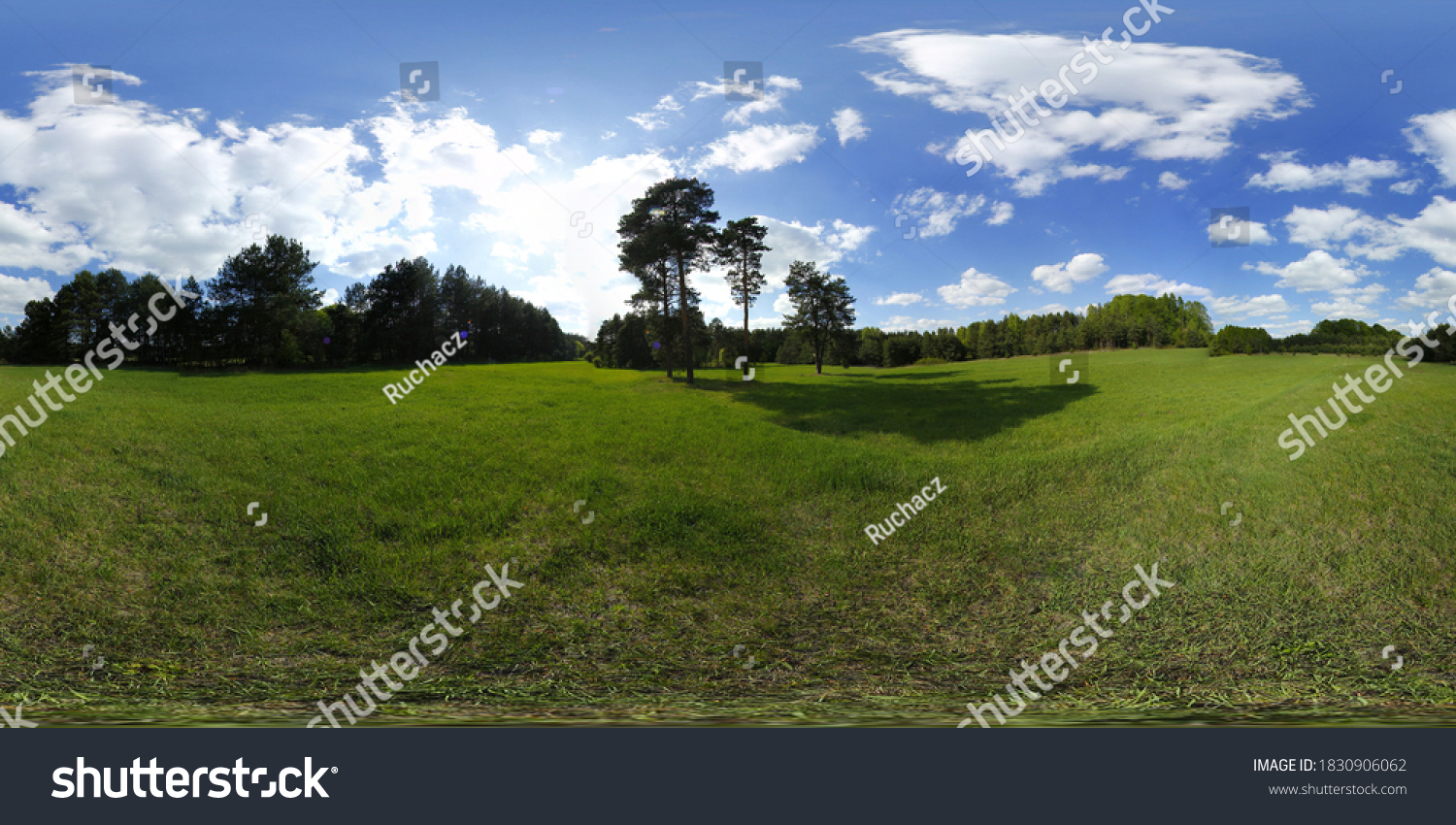 Green Meadow Scenic Landscape Hdri Panorama Stock Photo 1830906062 ...