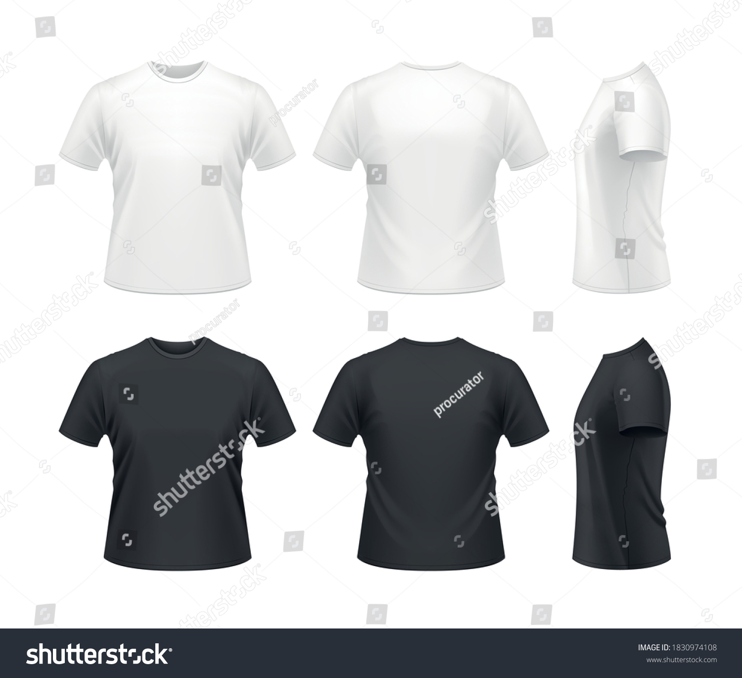 Vector Mockup Classic Mens Tee Shirt Stock Vector (Royalty Free ...