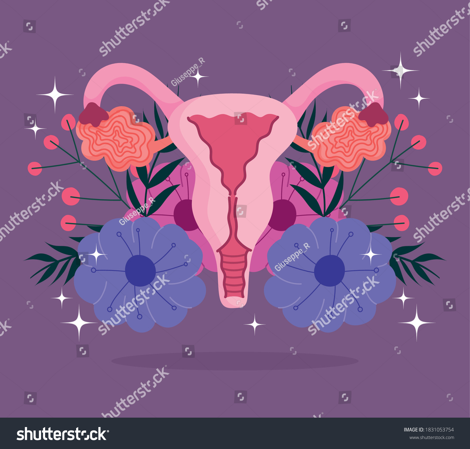 Female Human Reproductive System Flowering Human Stock Vector Royalty Free 1831053754