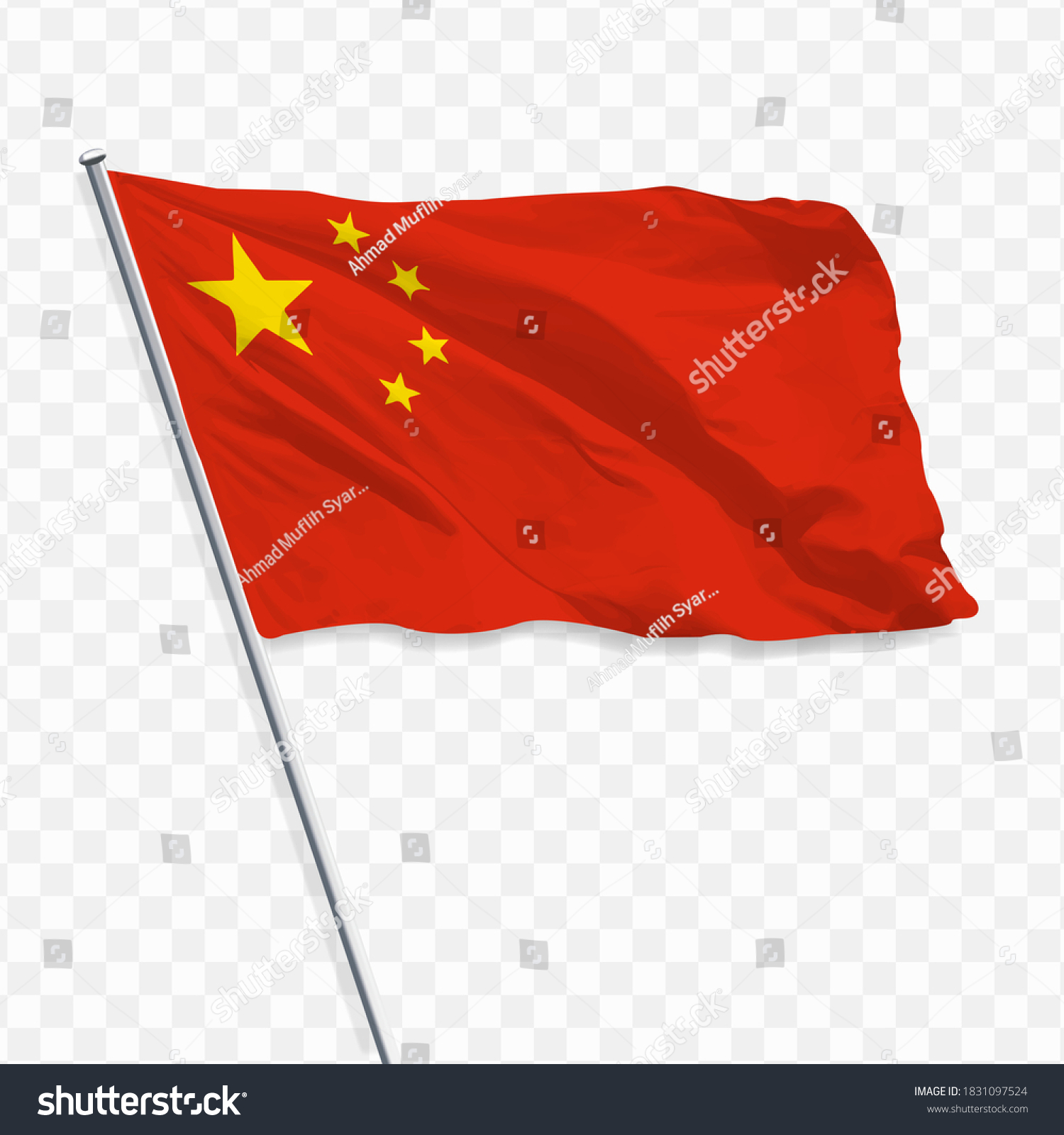 透明な背景に中国の国旗 ベクターイラスト のベクター画像素材 ロイヤリティフリー Shutterstock