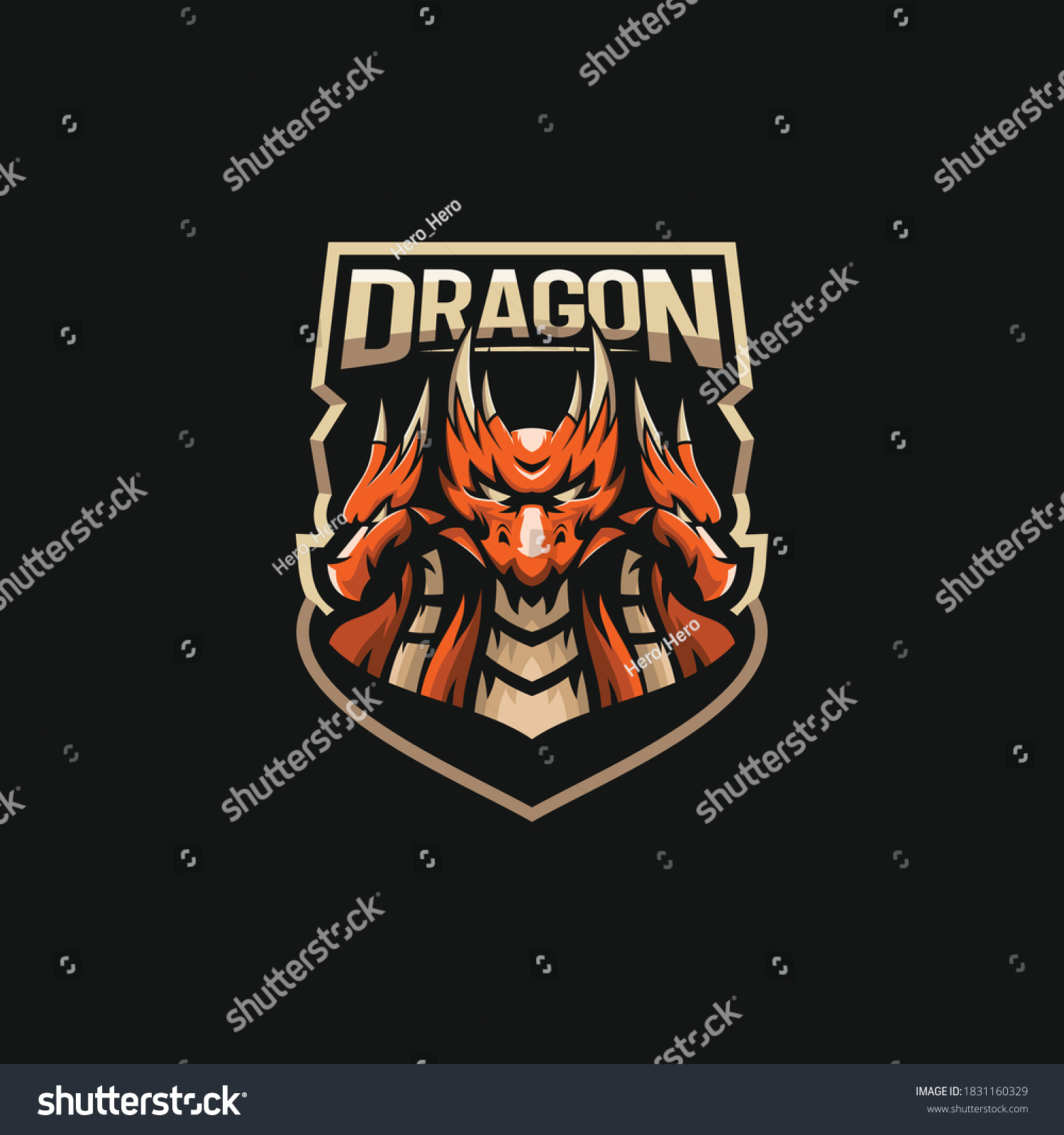 Dragon Hydra Logo Design Vector Template Stock Vector (Royalty Free ...