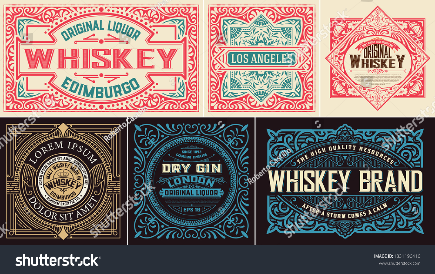 Set Whiskey Labes Vector Layered Stock Vector (Royalty Free) 1831196416 ...