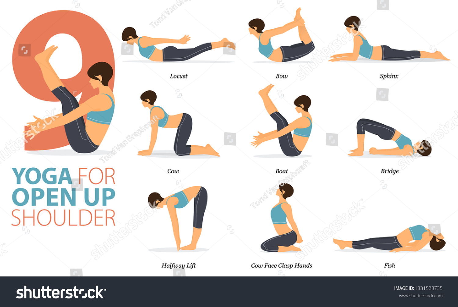 Infographic 9 Yoga Poses Workout Concept Stock Vector (Royalty Free ...