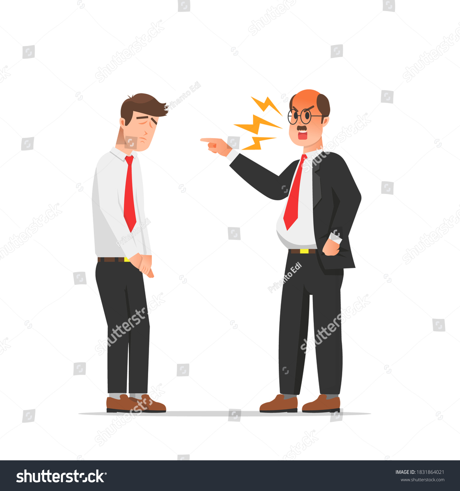 Male Employee Being Scolded By His Stock Vector (Royalty Free ...