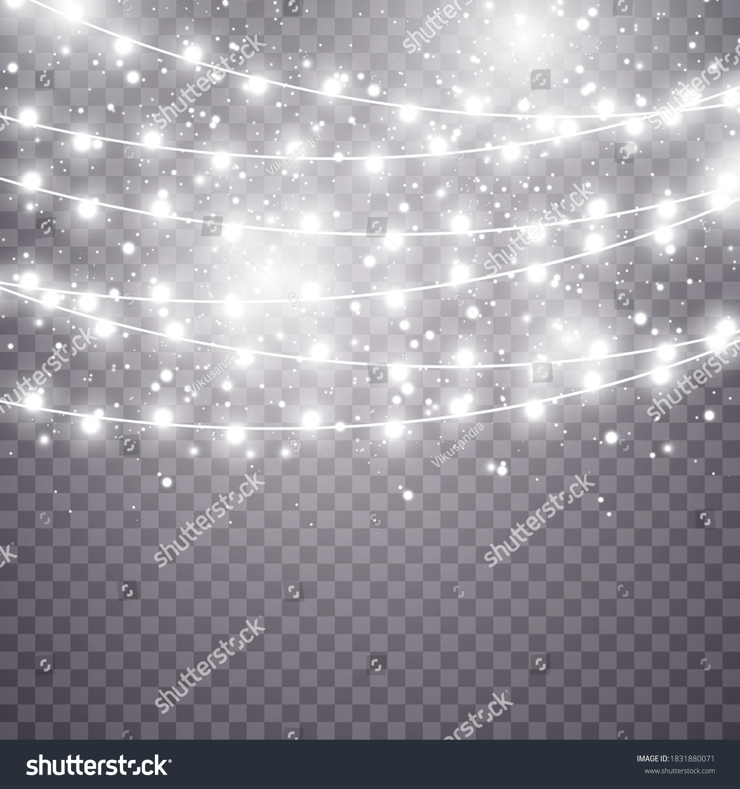 Christmas Lights Isolated On Transparent Background Stock Vector ...