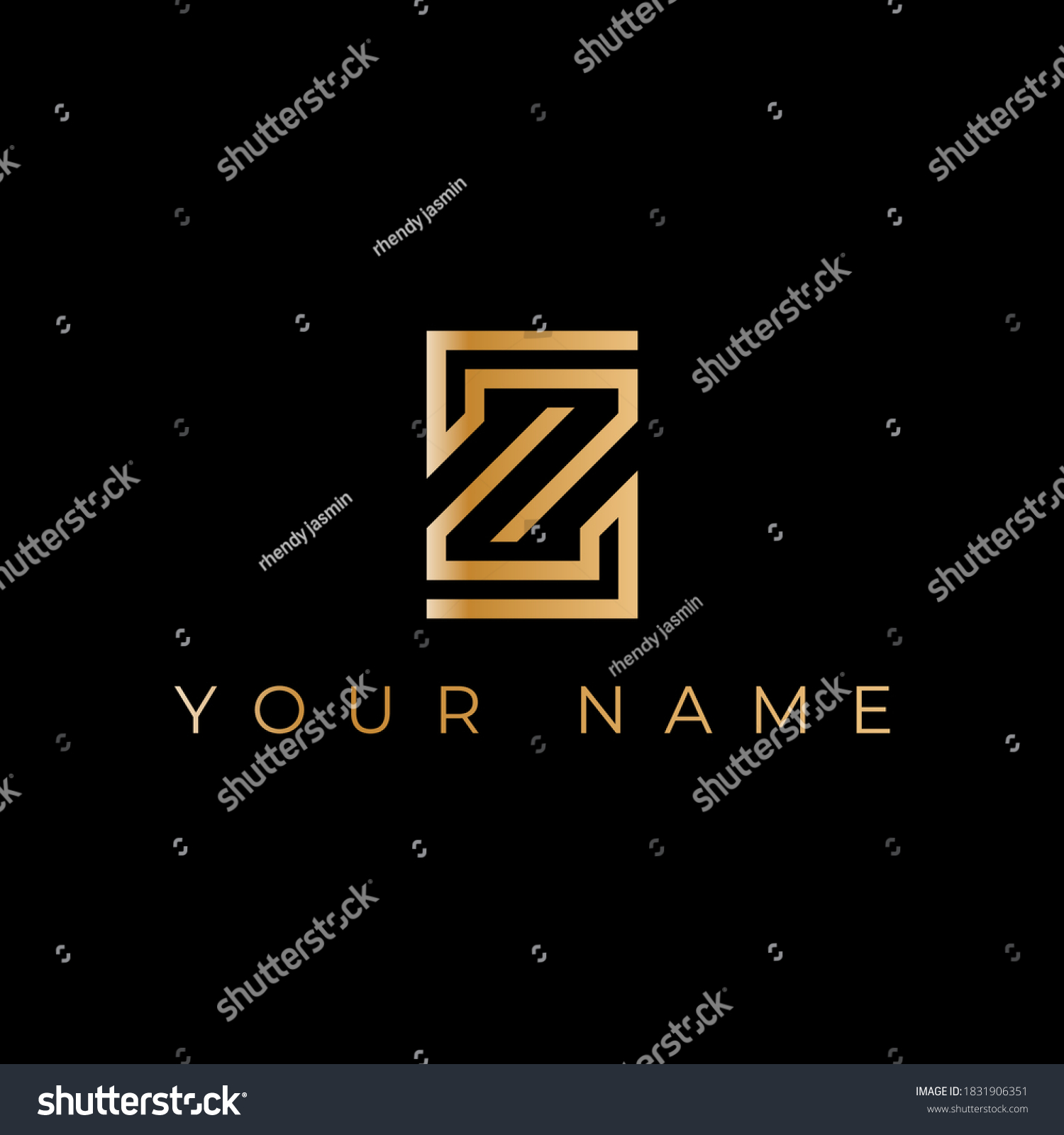 Inital Z Luxury Minimalis Monogram Modern Stock Vector (Royalty Free ...