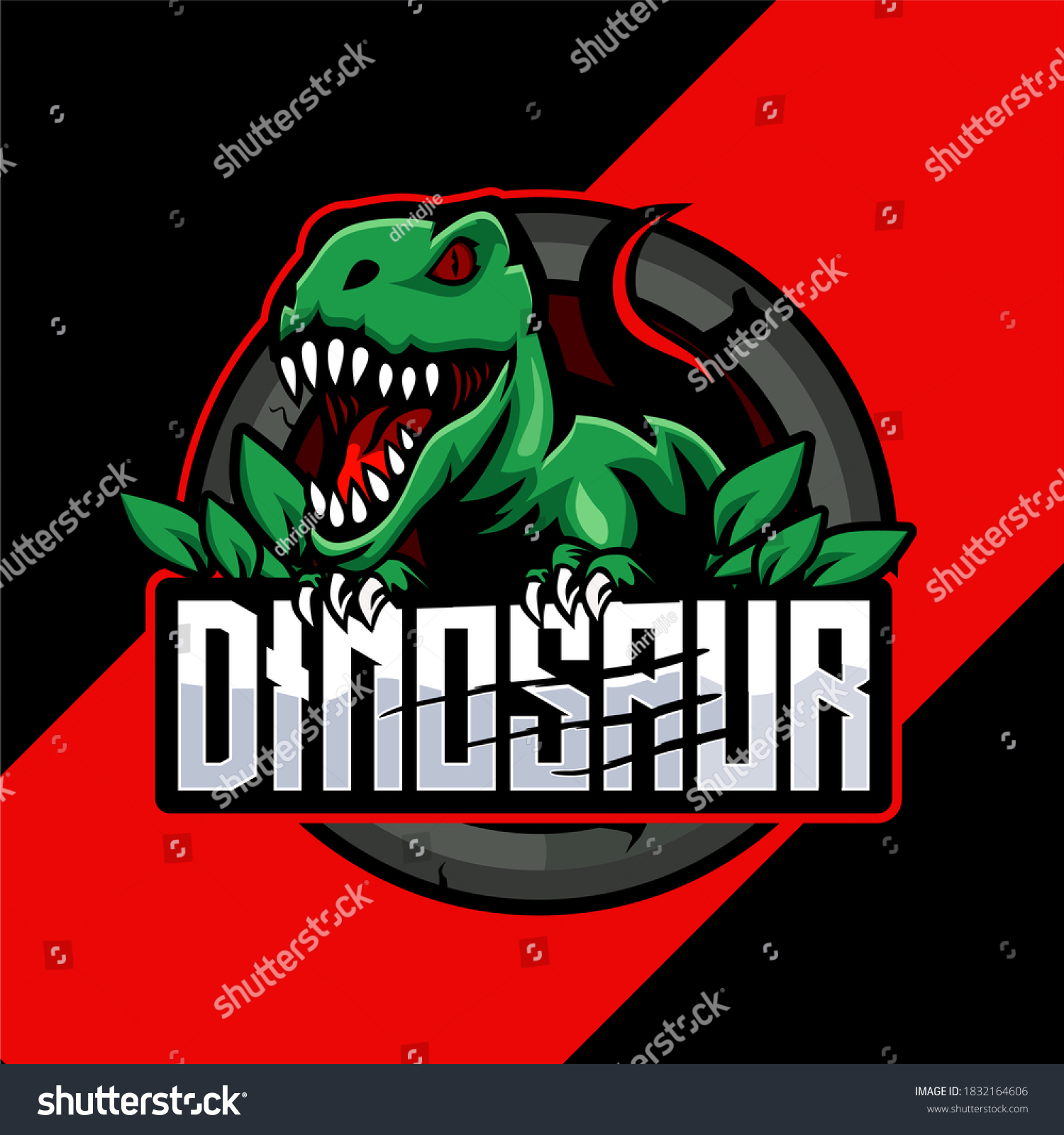 Dinosaur Mascot Gaming Logo Design Vector Stock Vector (Royalty Free ...