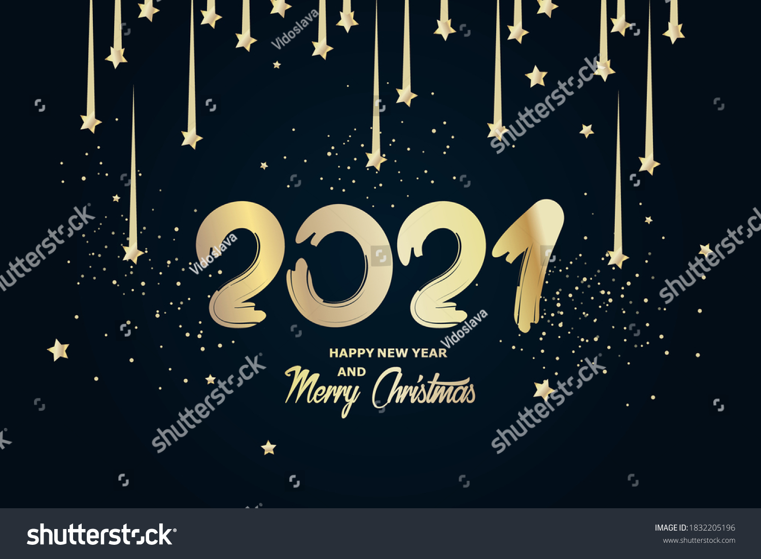 New Year Banner Golden Numbers 2021 Stock Vector (Royalty Free ...