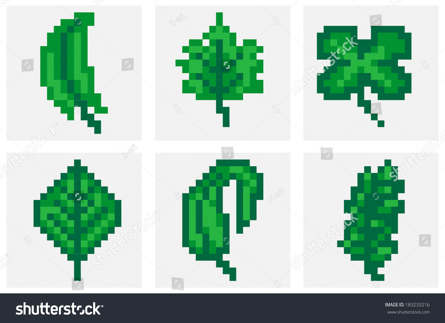 Листья пиксели дерево