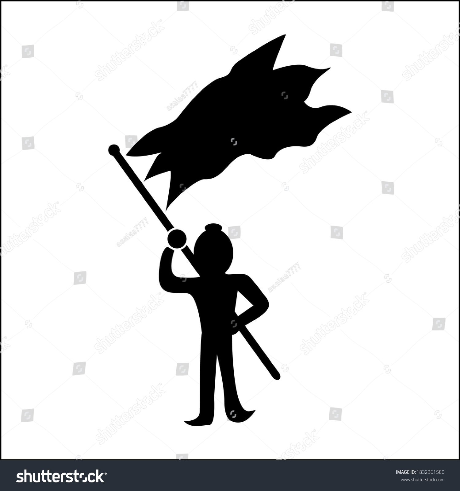 Man Standing Flag Illustration Vector Format Stock Vector (Royalty Free ...