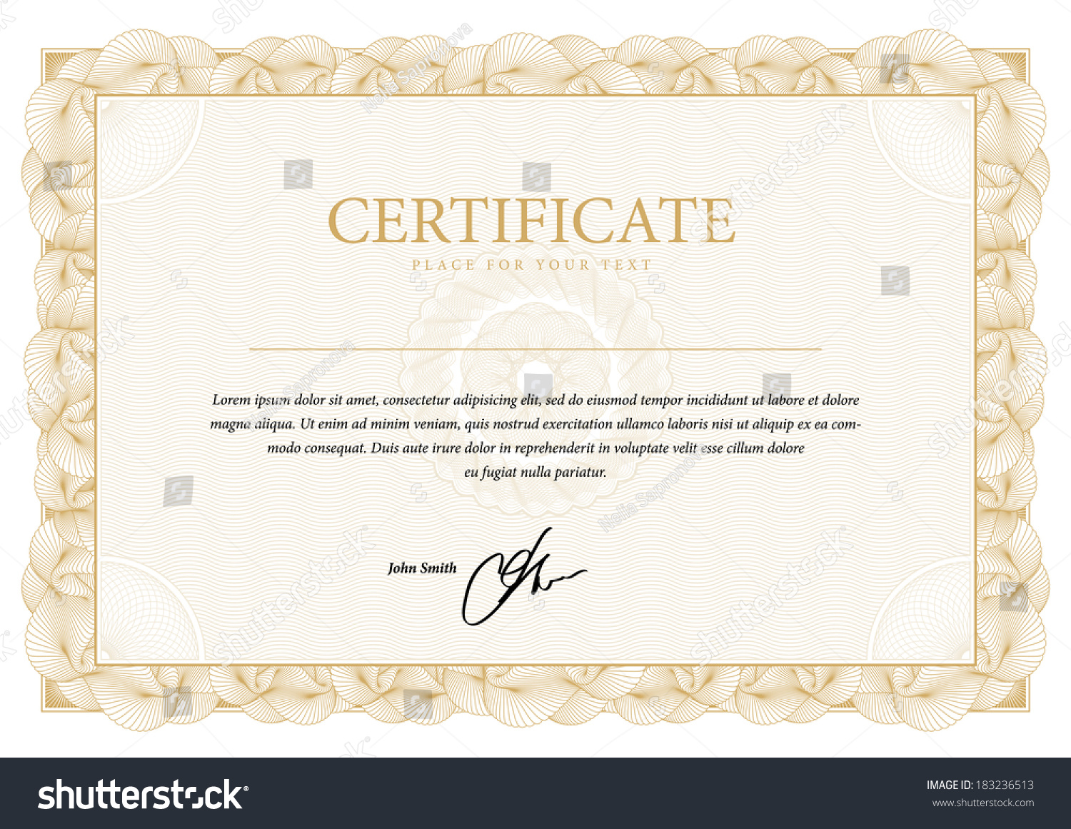 Template Border Diplomas Certificate Currency Vector Stock Vector ...