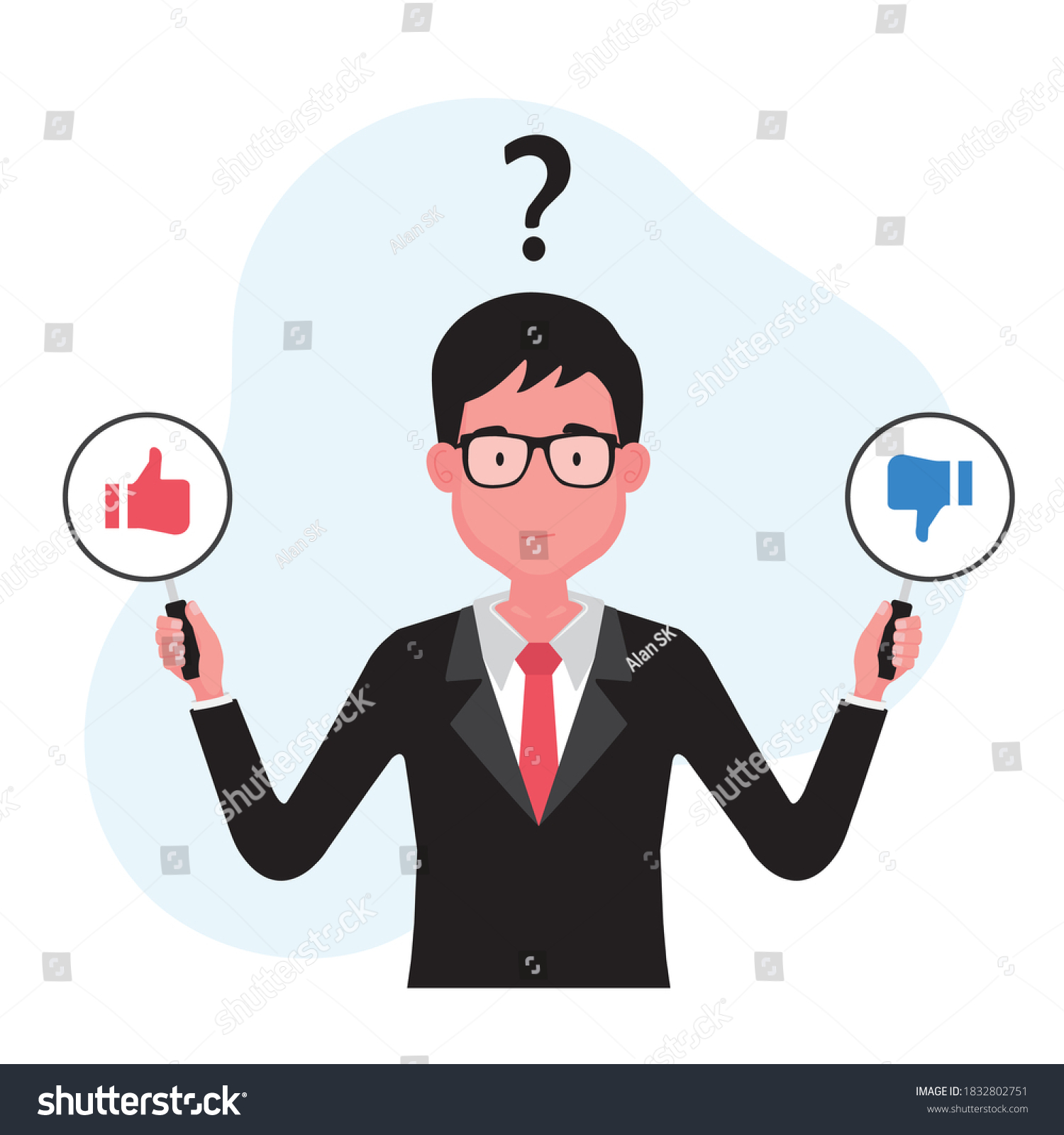 Decision Making Process Feature Man Thinking Stock Vector (Royalty Free ...