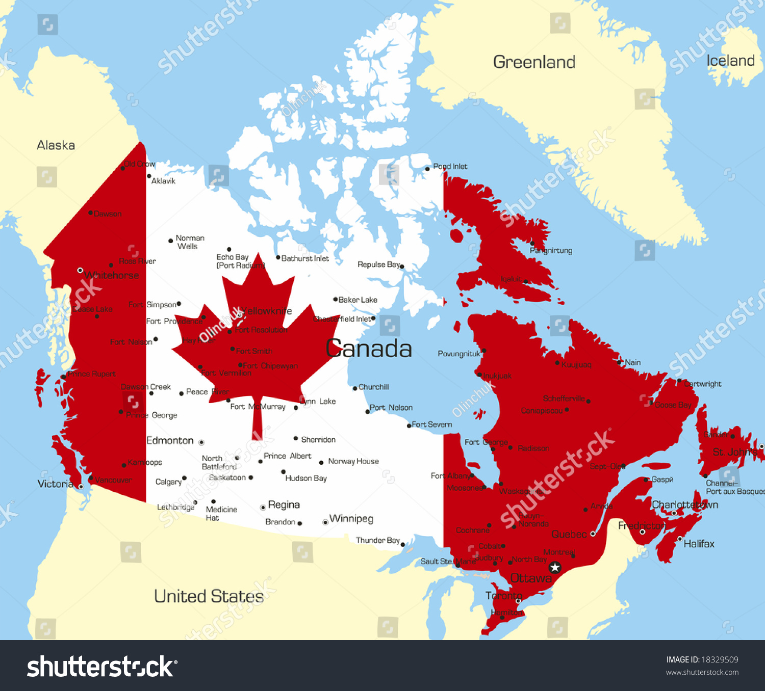 Abstract Vector Color Map Canada Country Stock Vector (Royalty Free ...