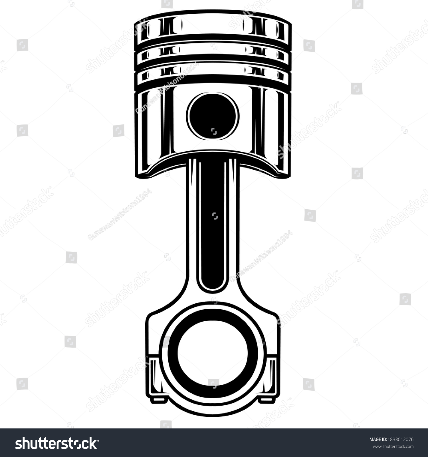 Piston Vector On Black White Background Stock Vector (Royalty Free ...