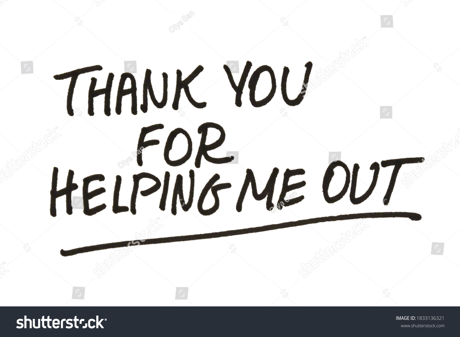 Thank You Helping Me Out Handwritten Stock Illustration 1833136321 ...