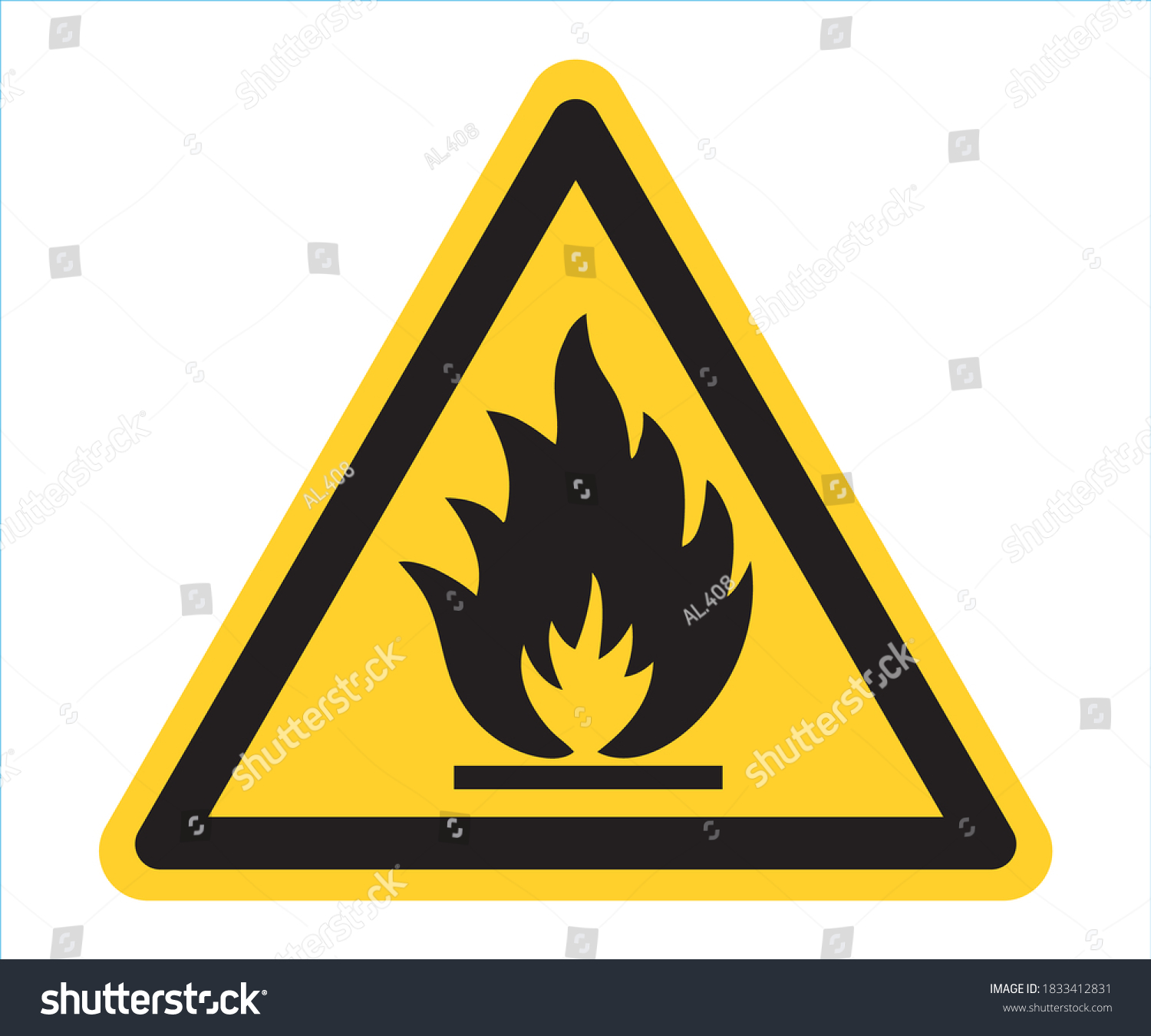 Warning Signs Black Triangle Yellow Background Stock Vector (Royalty ...