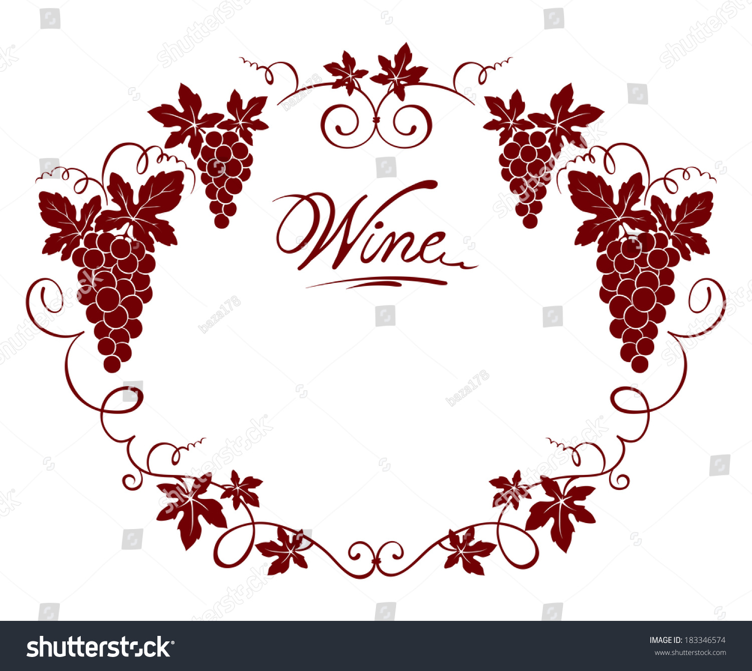 Wine Frame Stock Vector (Royalty Free) 183346574 | Shutterstock