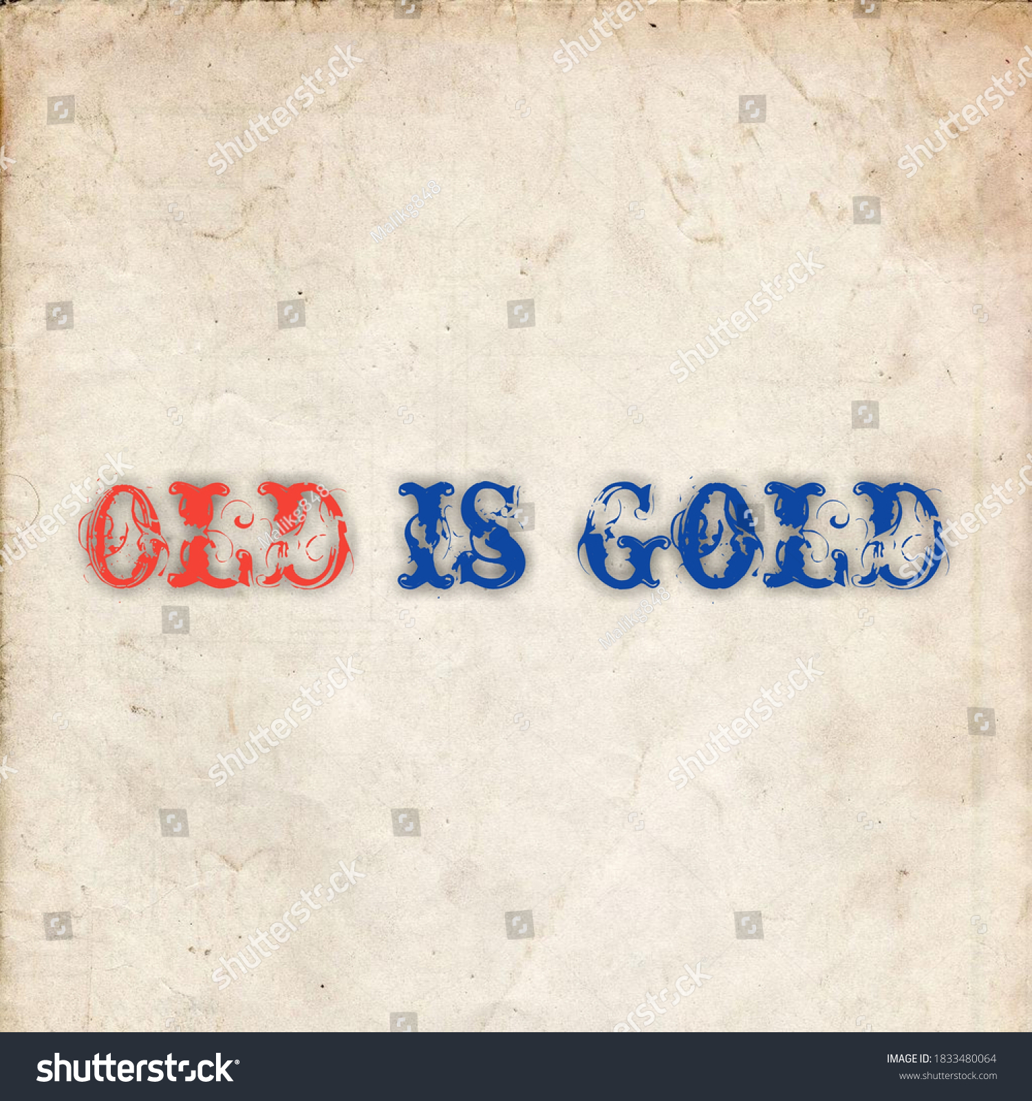 Old Gold Text Image Illustration Stock Illustration 1833480064