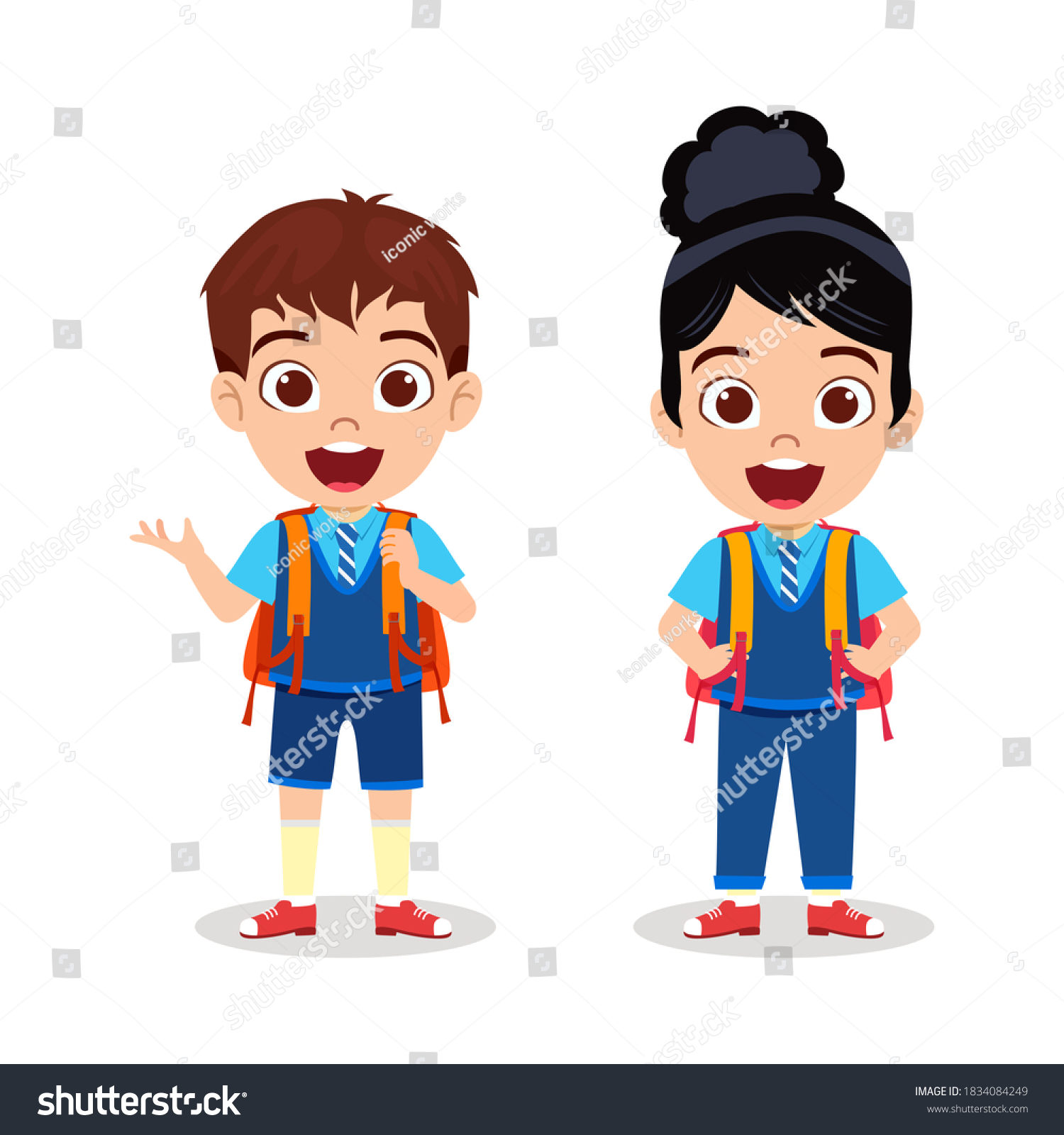 Happy Cute Beautiful School Kid Boy Stock Vector (Royalty Free ...