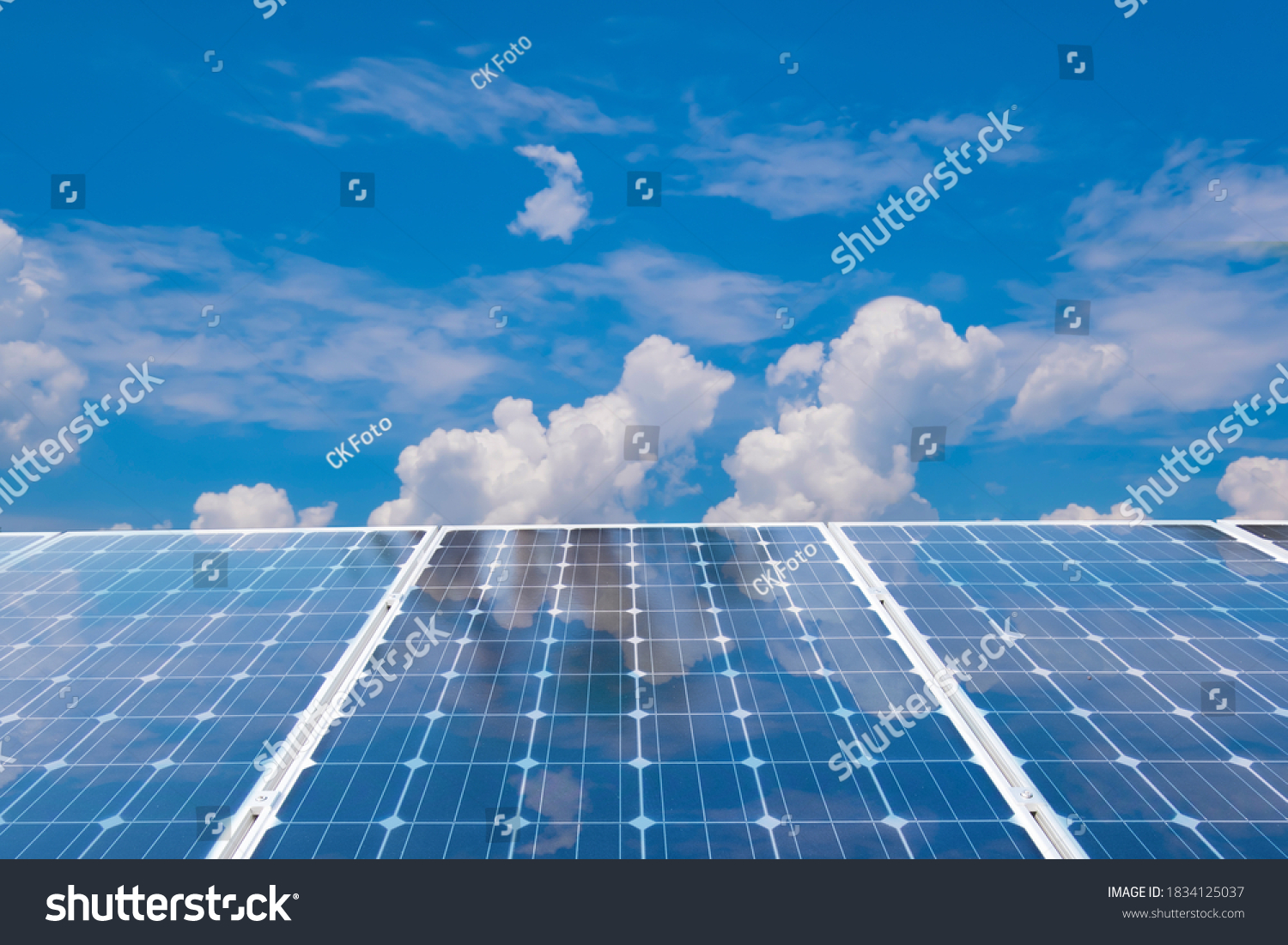 Solar Panel On Blue Sky Background Stock Photo 1834125037 | Shutterstock