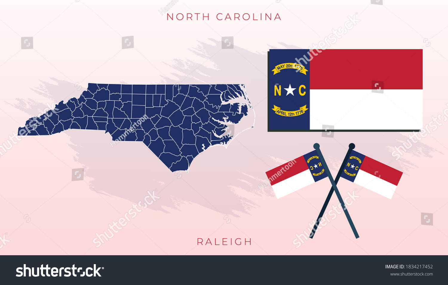 Vector Flag North Carolina North Carolina Stock Vector (Royalty Free ...