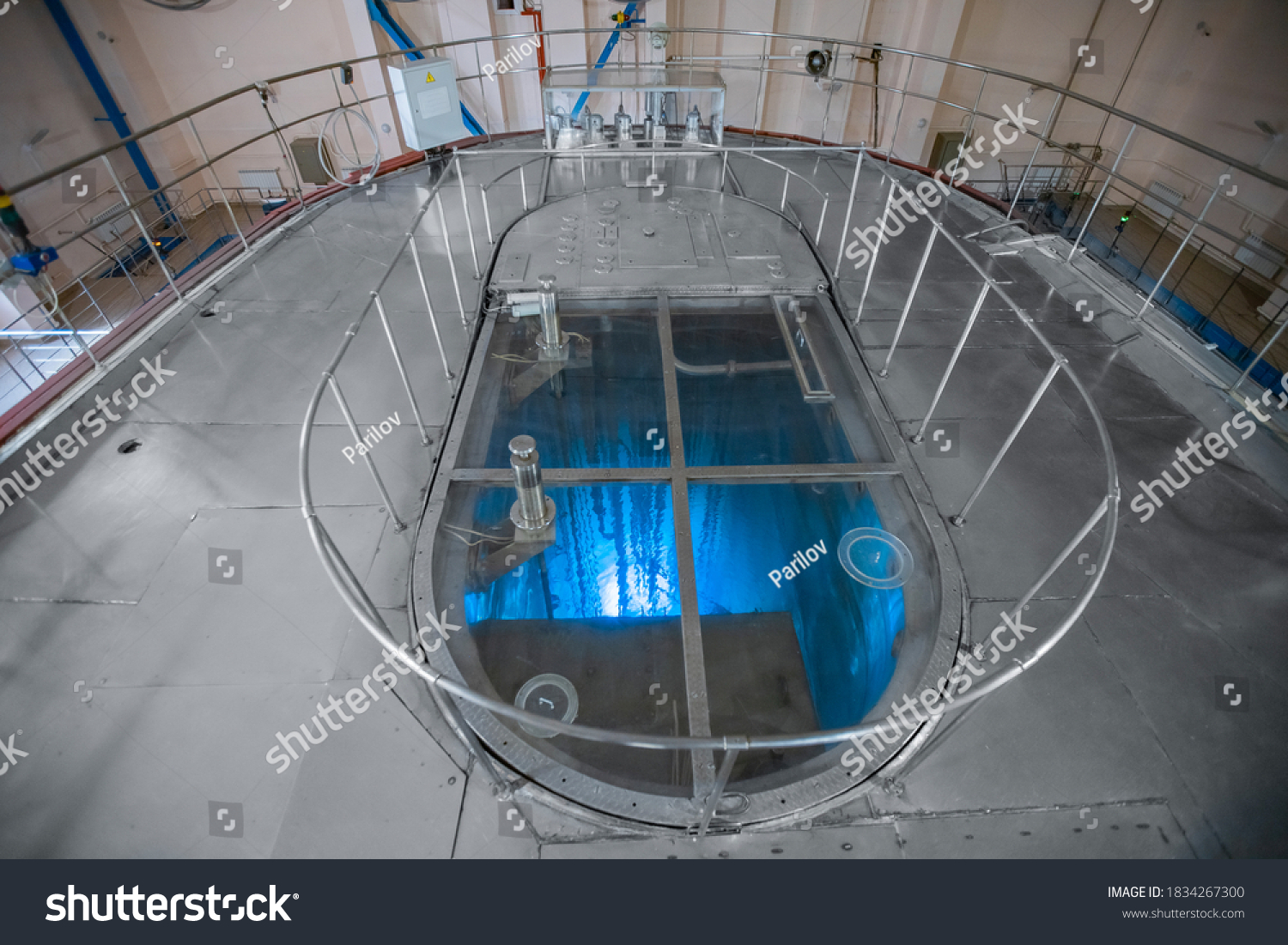 Blue Glow Water Nuclear Reactor Core Stock Photo 1834267300 