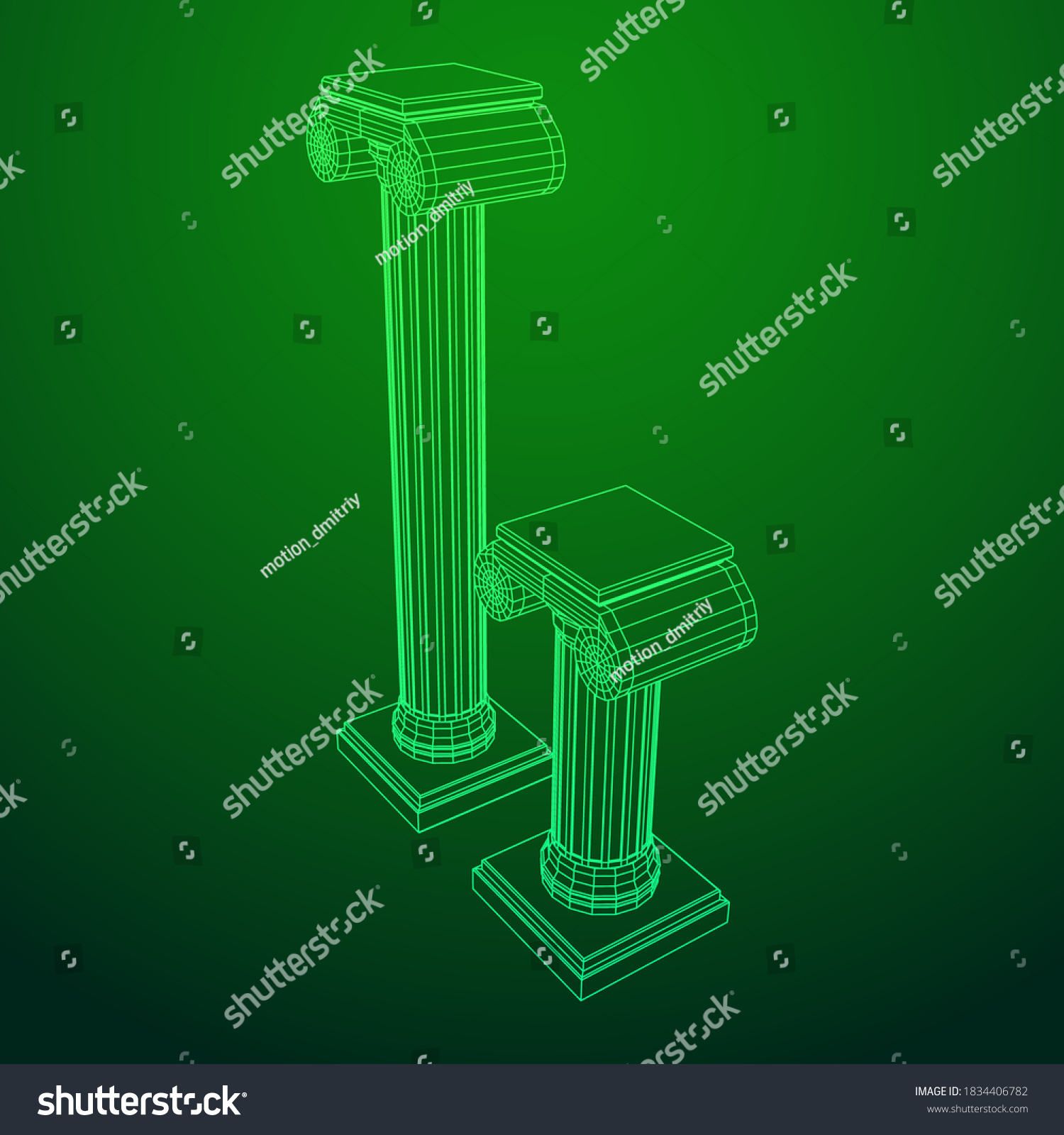 Greek Ionic Column Ancient Pillars Roman Stock Vector Royalty Free 1834406782 Shutterstock