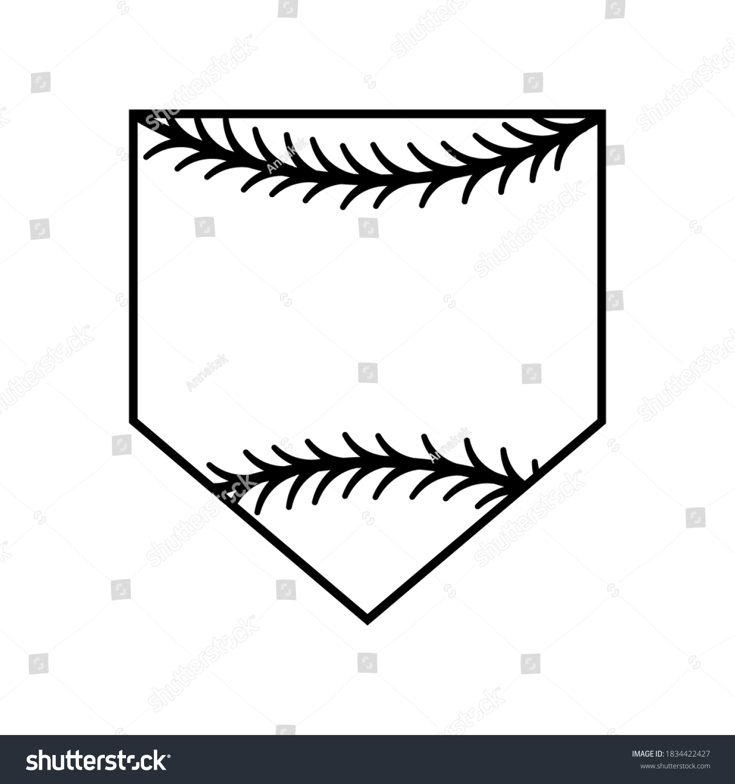 Home Plate Silhouette Home Base Baseball Stock Vector (Royalty Free ...