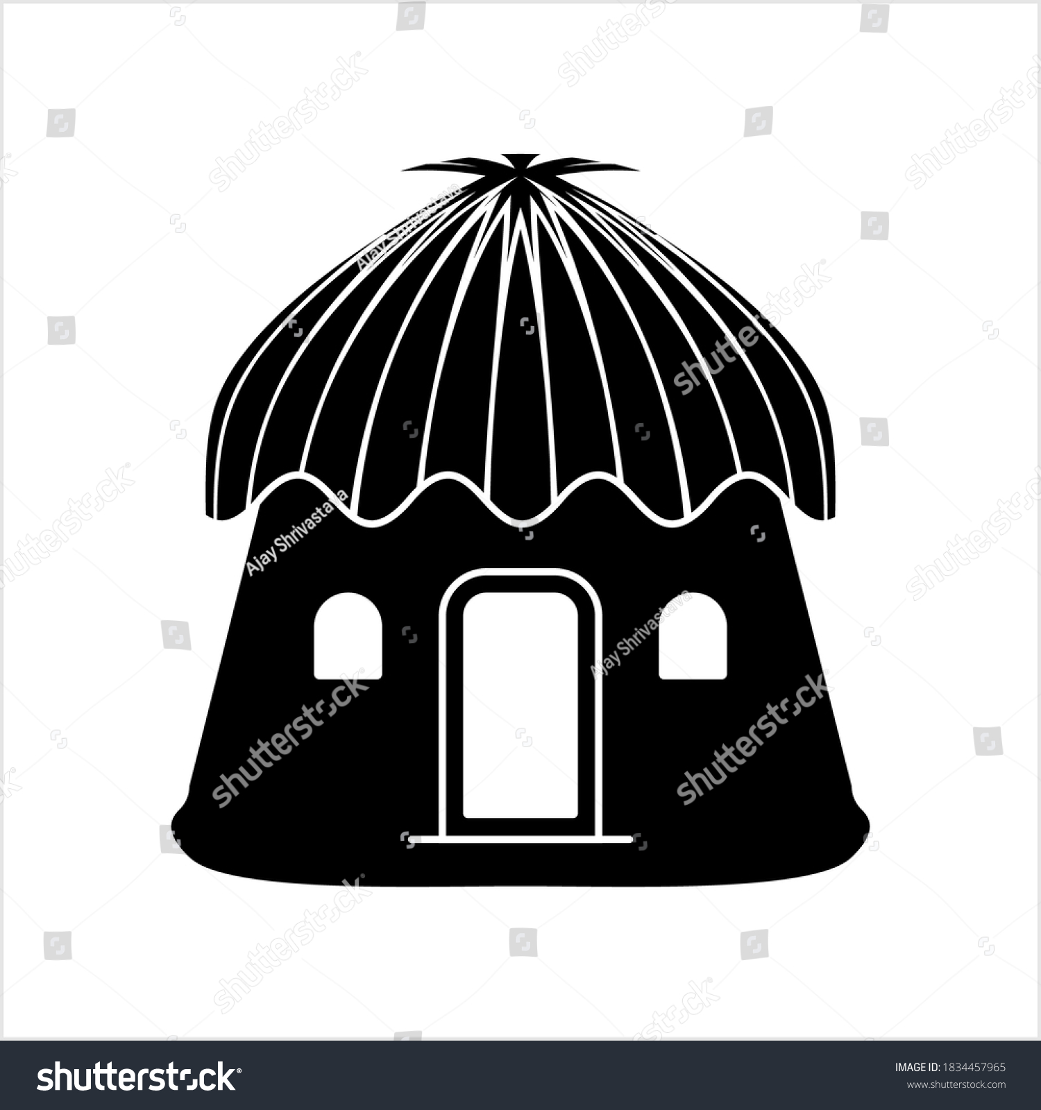 Hut Icon Village Hut Icon Vector Stock Vector (Royalty Free) 1834457965 ...