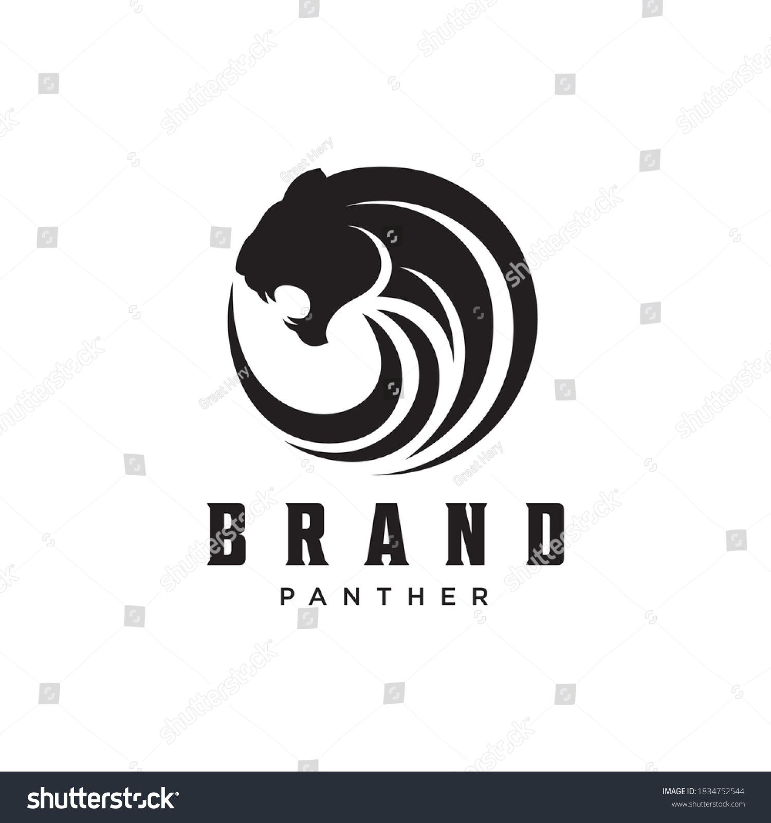 Simple Silhouette Panther Head Line Art Stock Vector (Royalty Free ...