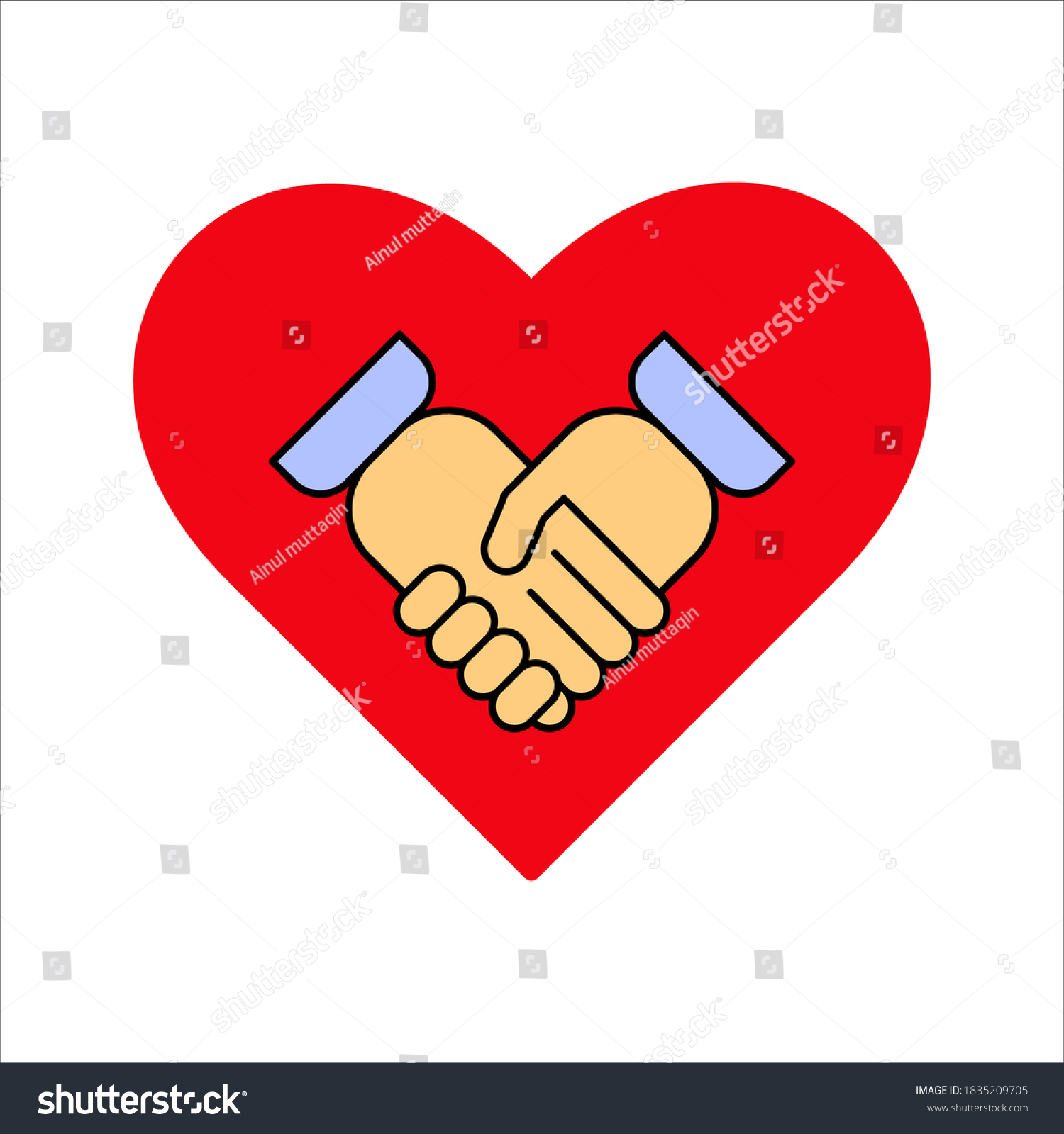 Handshake Love Vector Illustration On White Stock Vector (Royalty Free ...