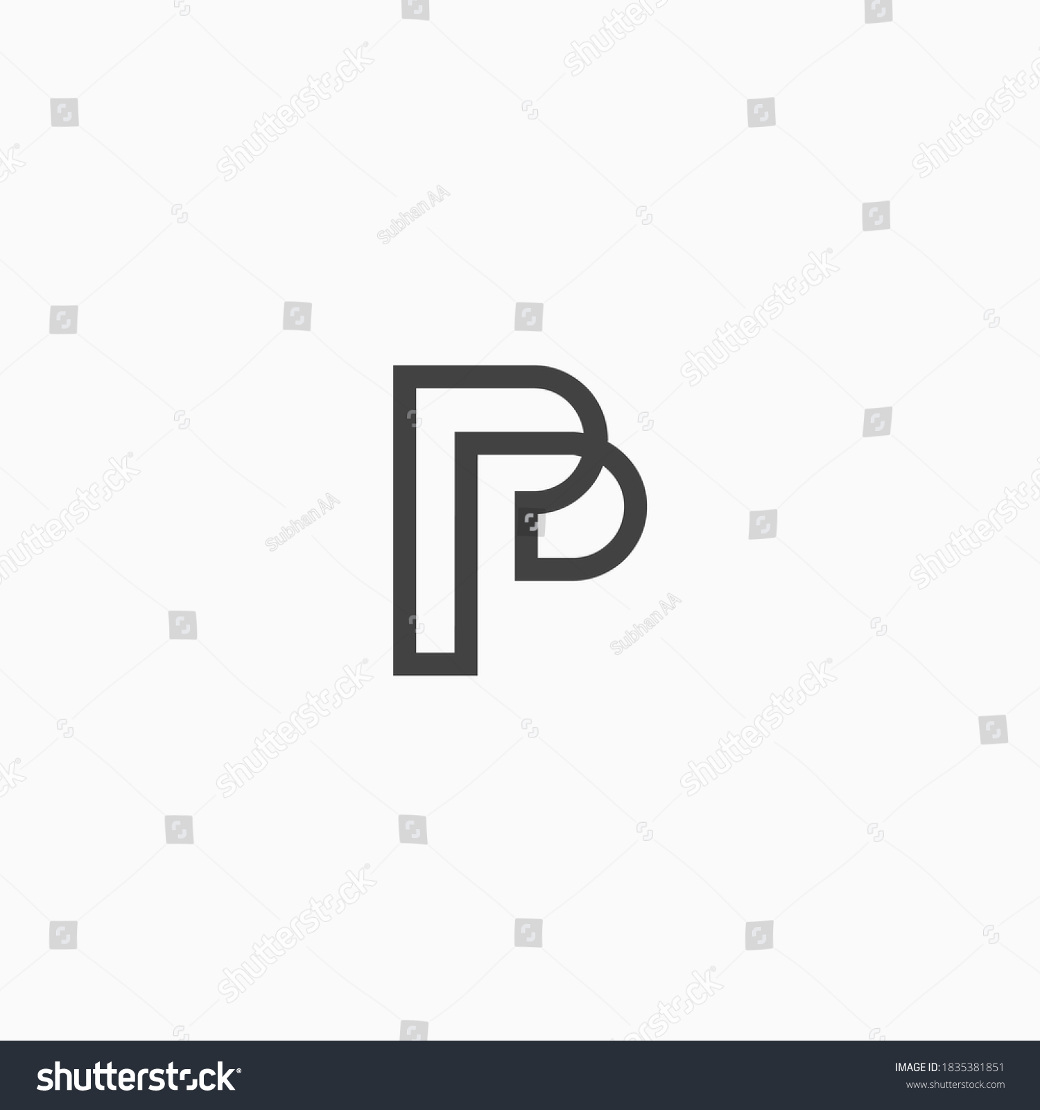 Simple Luxury Letter P Monogram Logo Stock Vector (Royalty Free ...