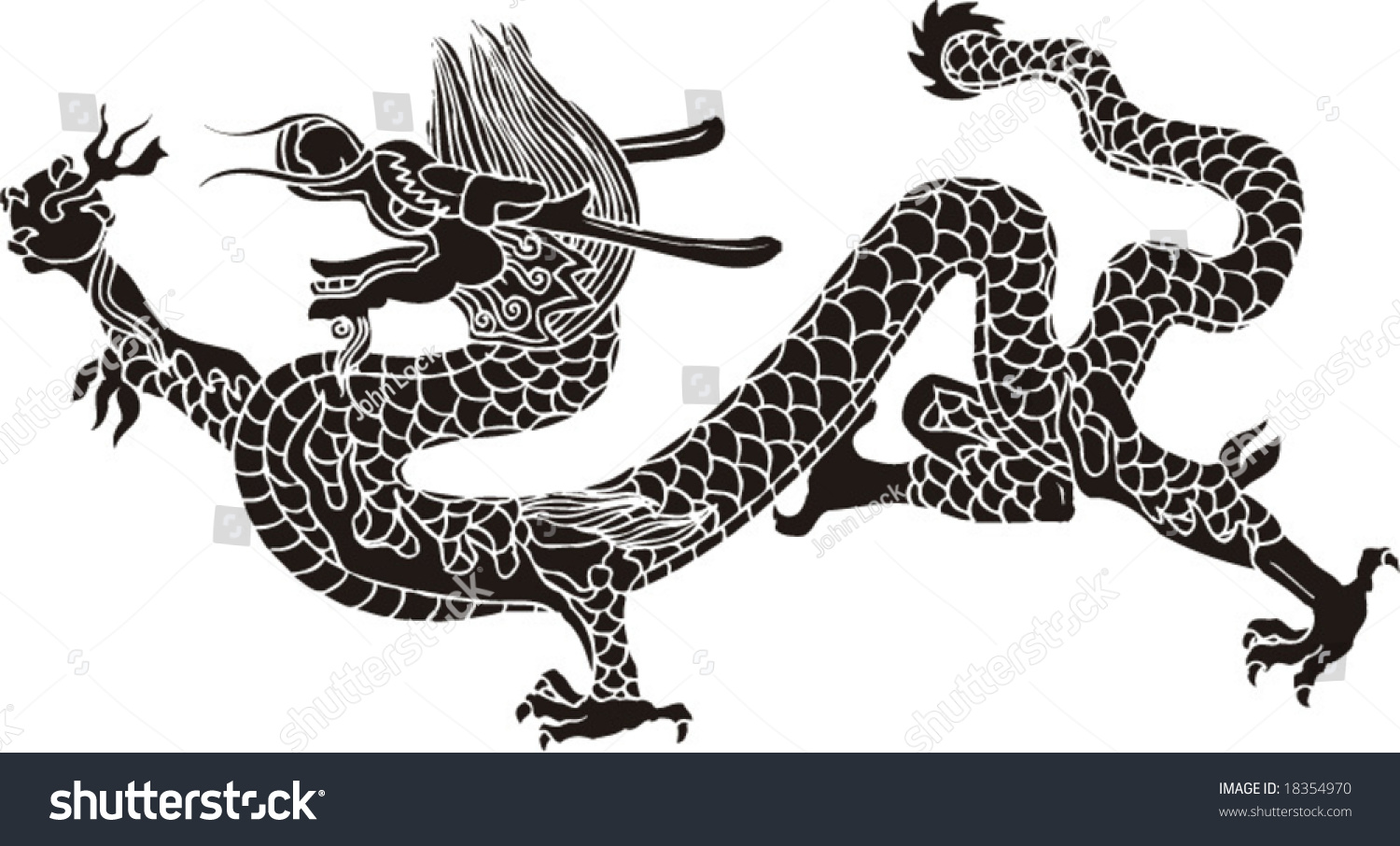 Vector Ancient Traditional Chinese Artistic Dragon Stock Vector
