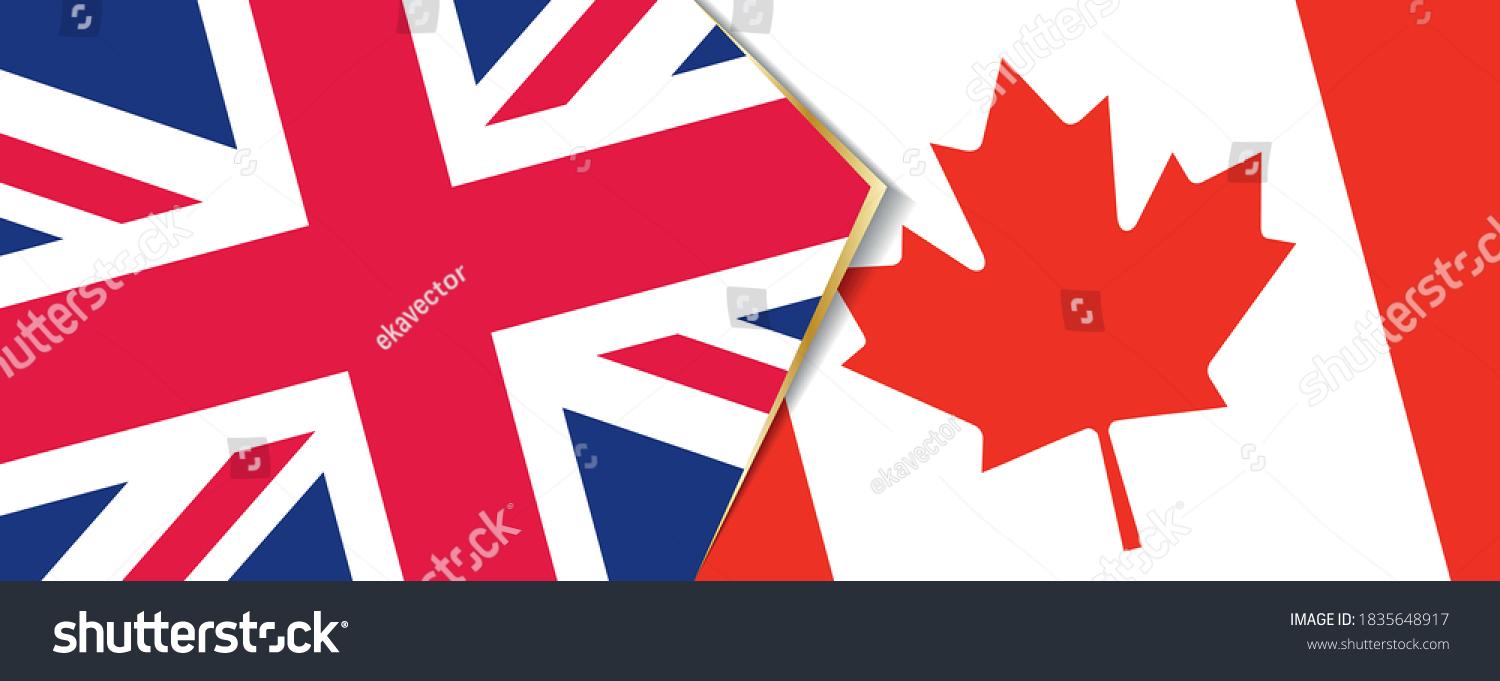 United Kingdom Canada Flags Two Vector Stock Vector (Royalty Free ...