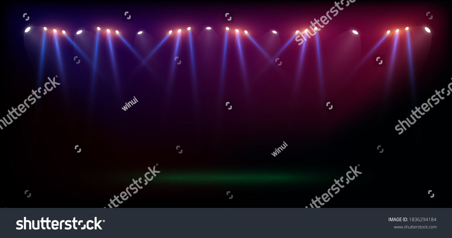 Football Arena Sports Stadium Lights Background Stock Vector (Royalty ...