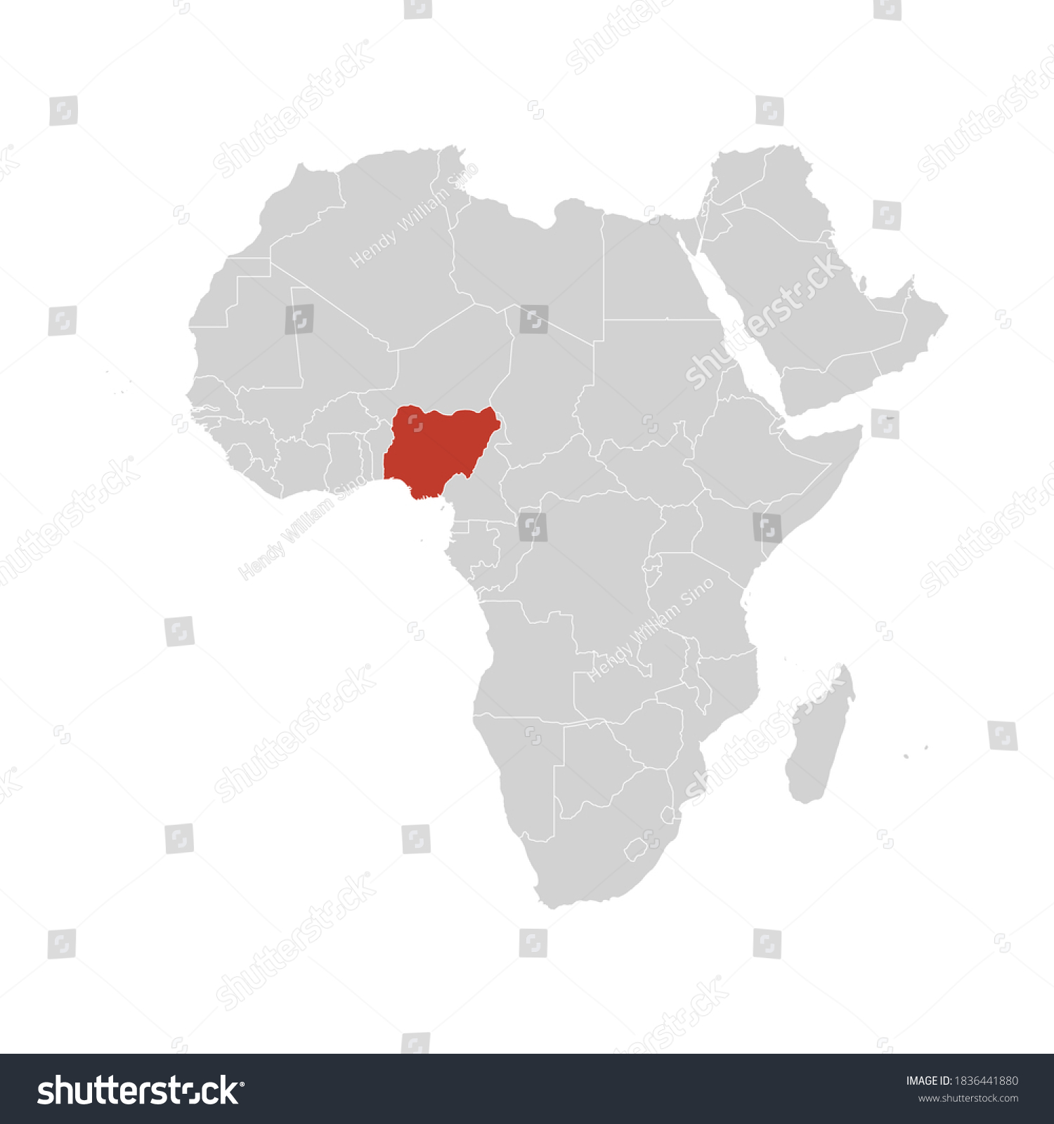 Nigeria Highlighted On Africa Map Eps Stock Vector Royalty Free Stock Vector Nigeria Highlighted On Africa Map Eps 1836441880