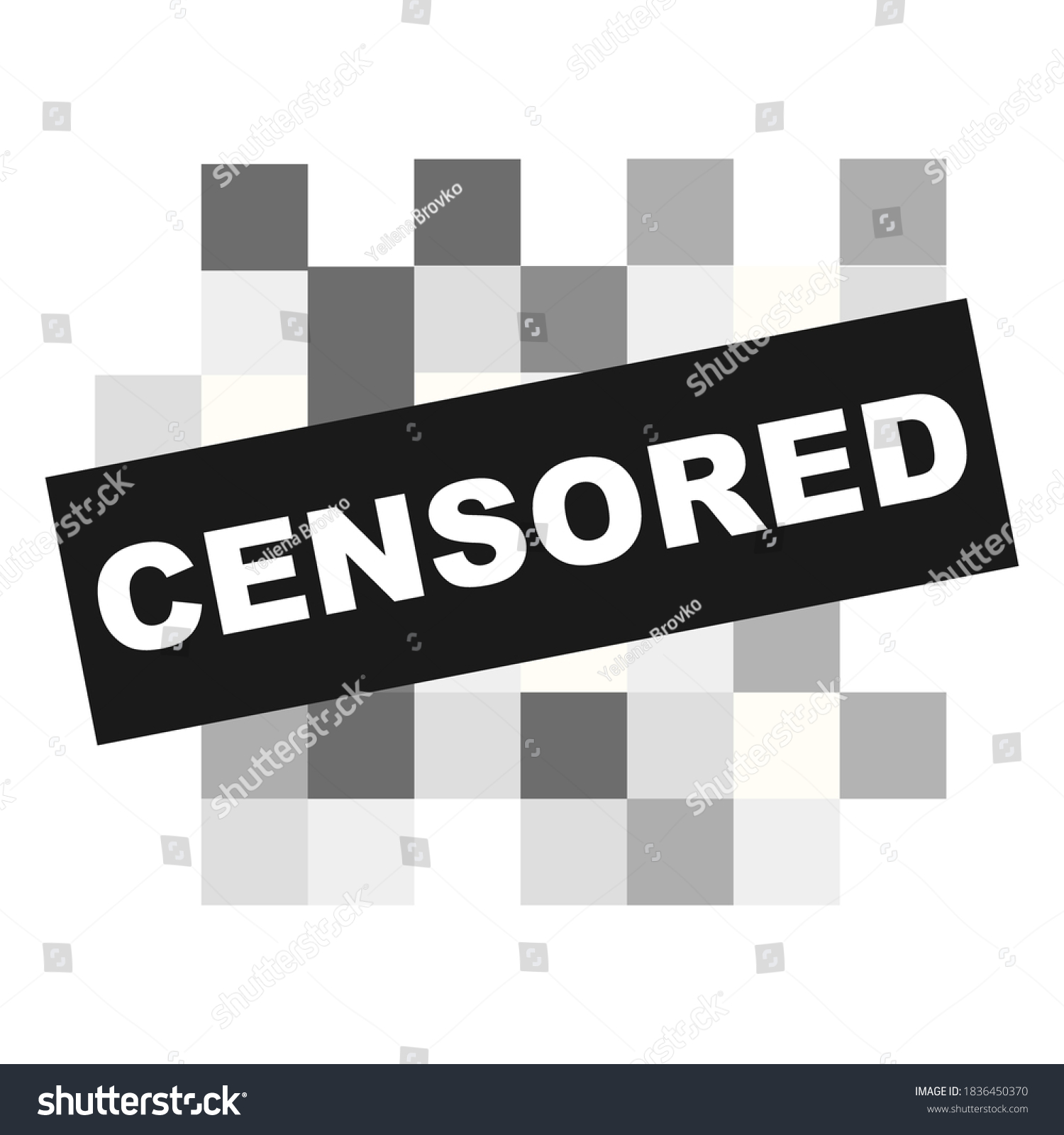 Pixel Censored Sign Black Censor Bar Stock Vector (Royalty Free ...