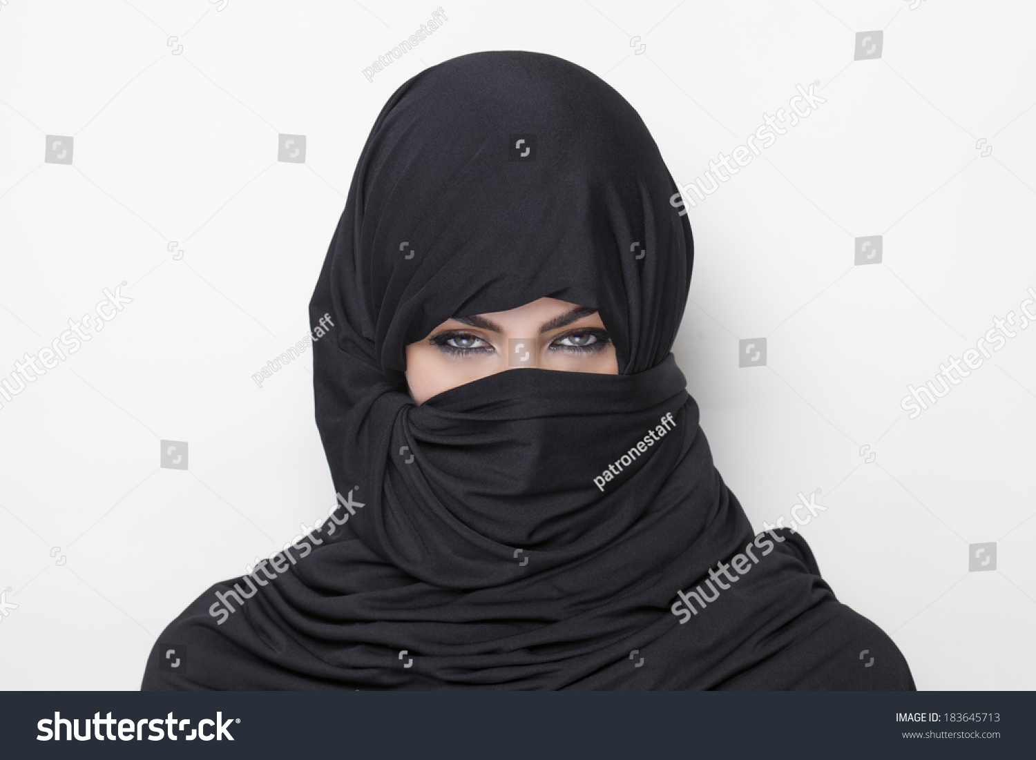 Beautiful Girl Deep Look Wearing Burqa Stock Photo 183645713 