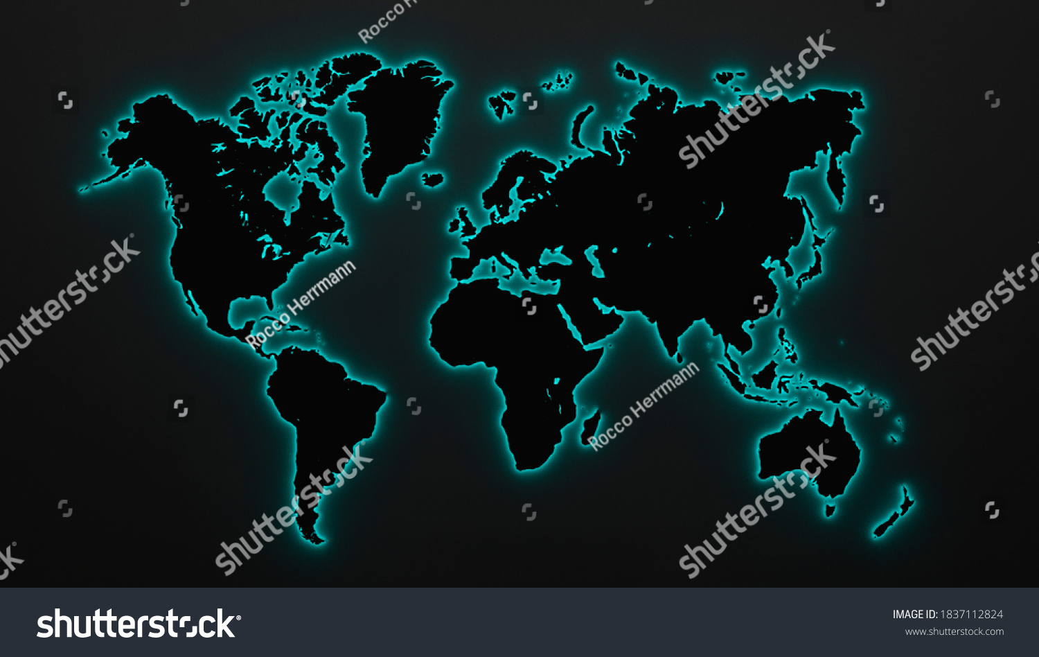 World Map Silhouette Colored Light Background Stock Illustration ...