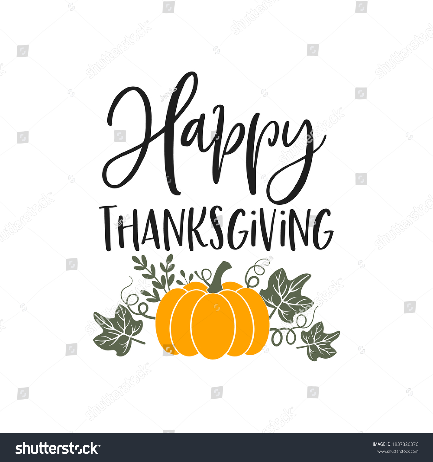 Happy Thanksgiving Slogan Inscription Vector Quotes Stock Vector ...